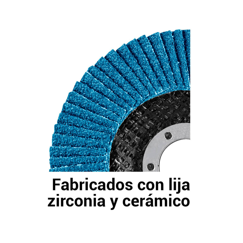 Disco laminado 4",  grano 80 centro 5/8",  Truper
