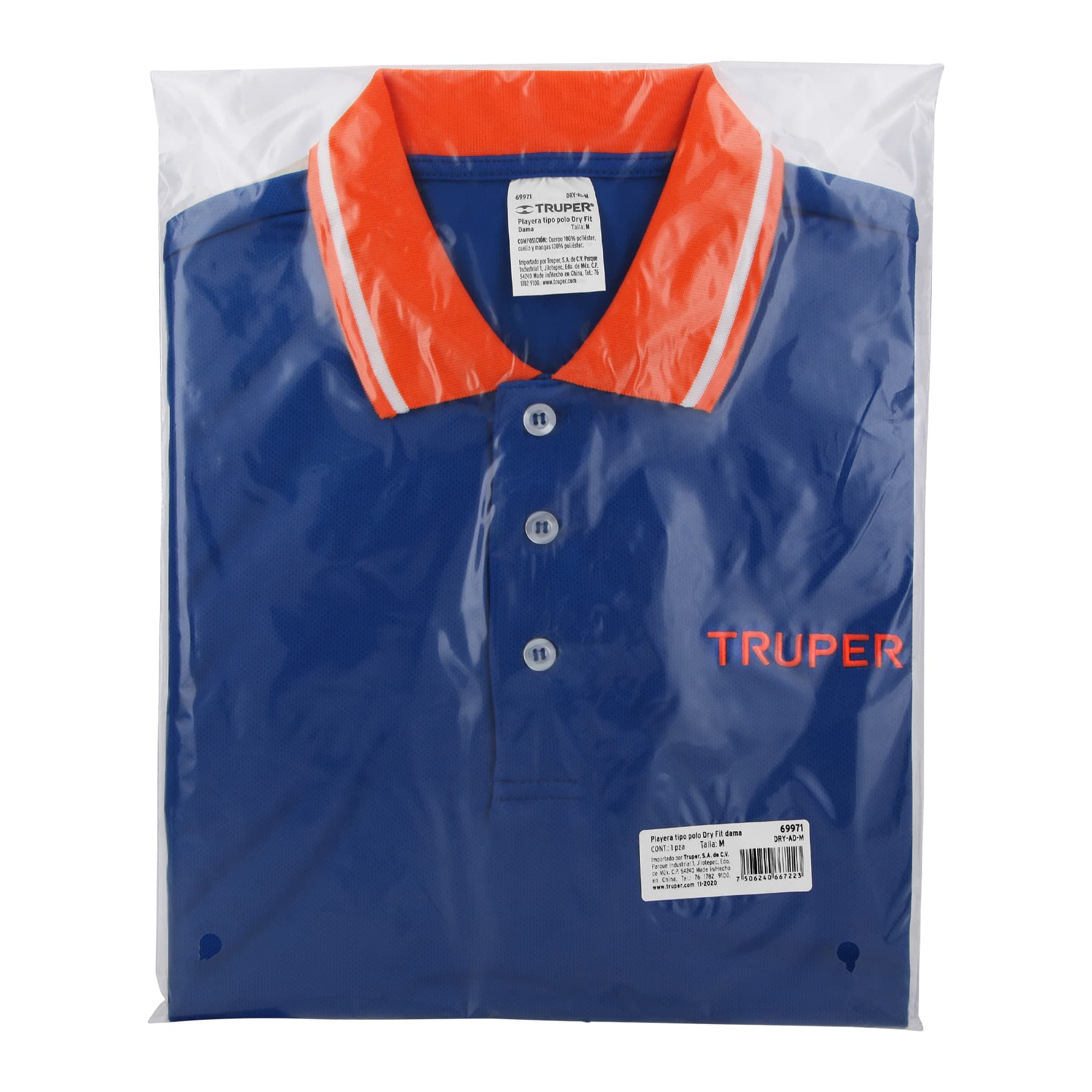 Playera polo performance para mujer, azul, M, Truper