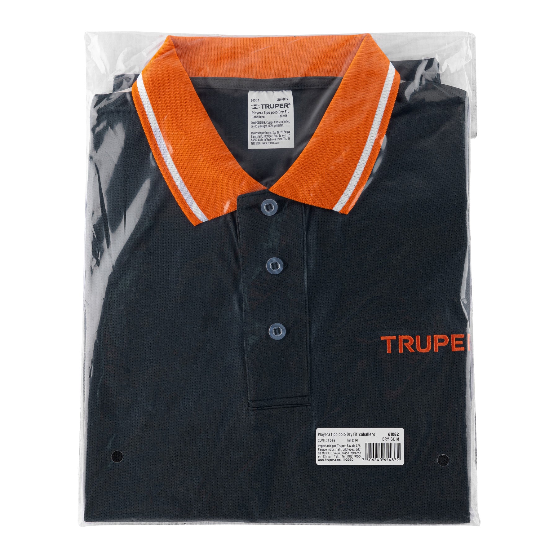Playera polo performance para hombre, gris, M, Truper
