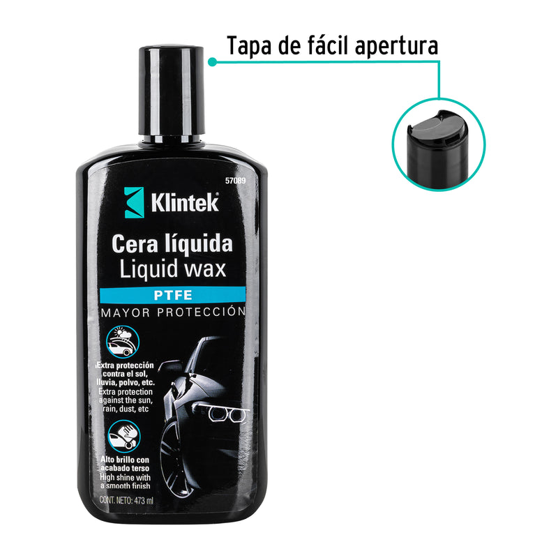 Cera líquida PTFE para auto,  473 ml,  Klintek