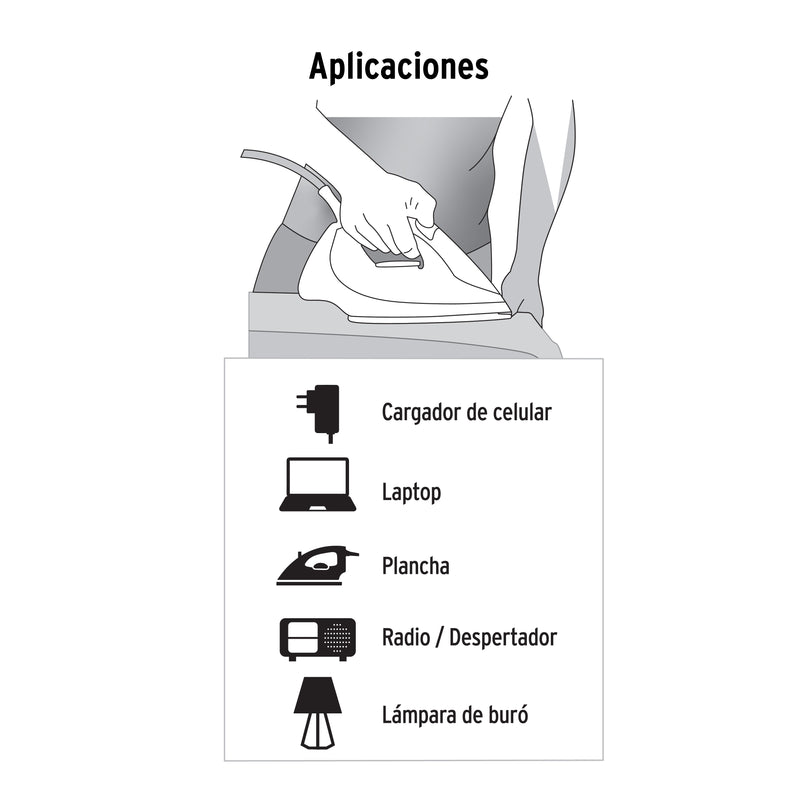 extensión eléctrica Doméstica 4 m blanca con clavija plana