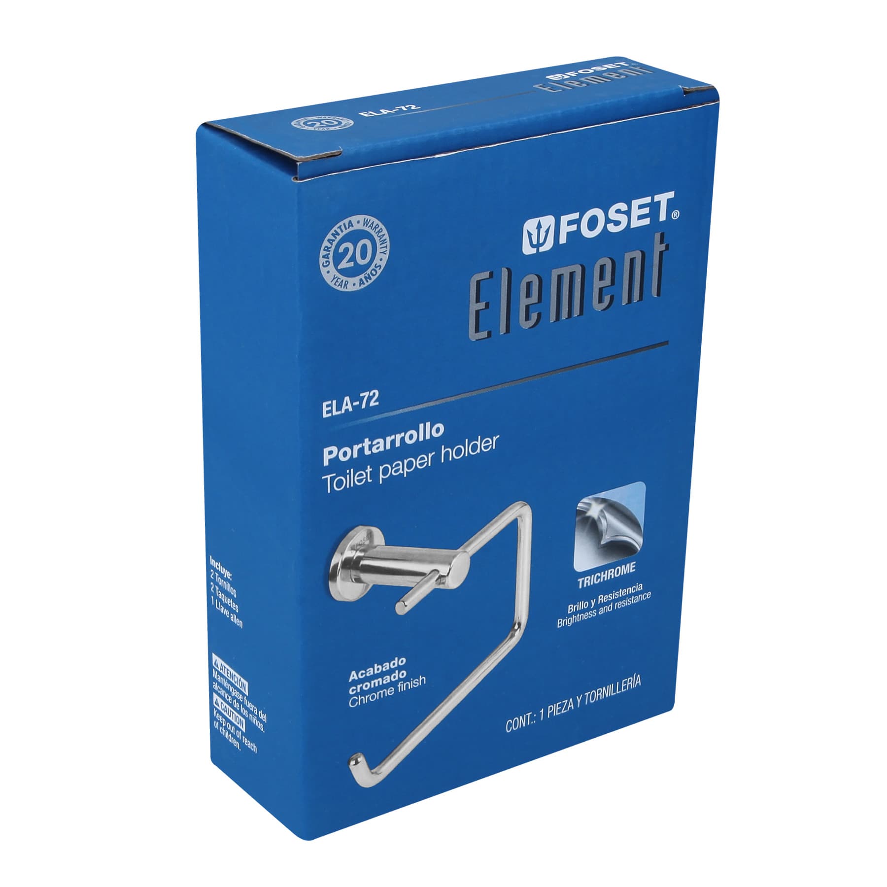 Portarrollo metálico acabado cromo, Foset Element
