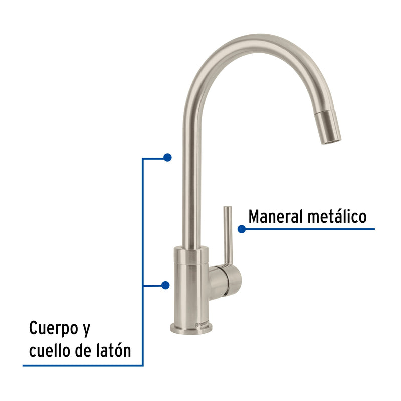 Monomando satín nariz retráctil para fregadero,  Element