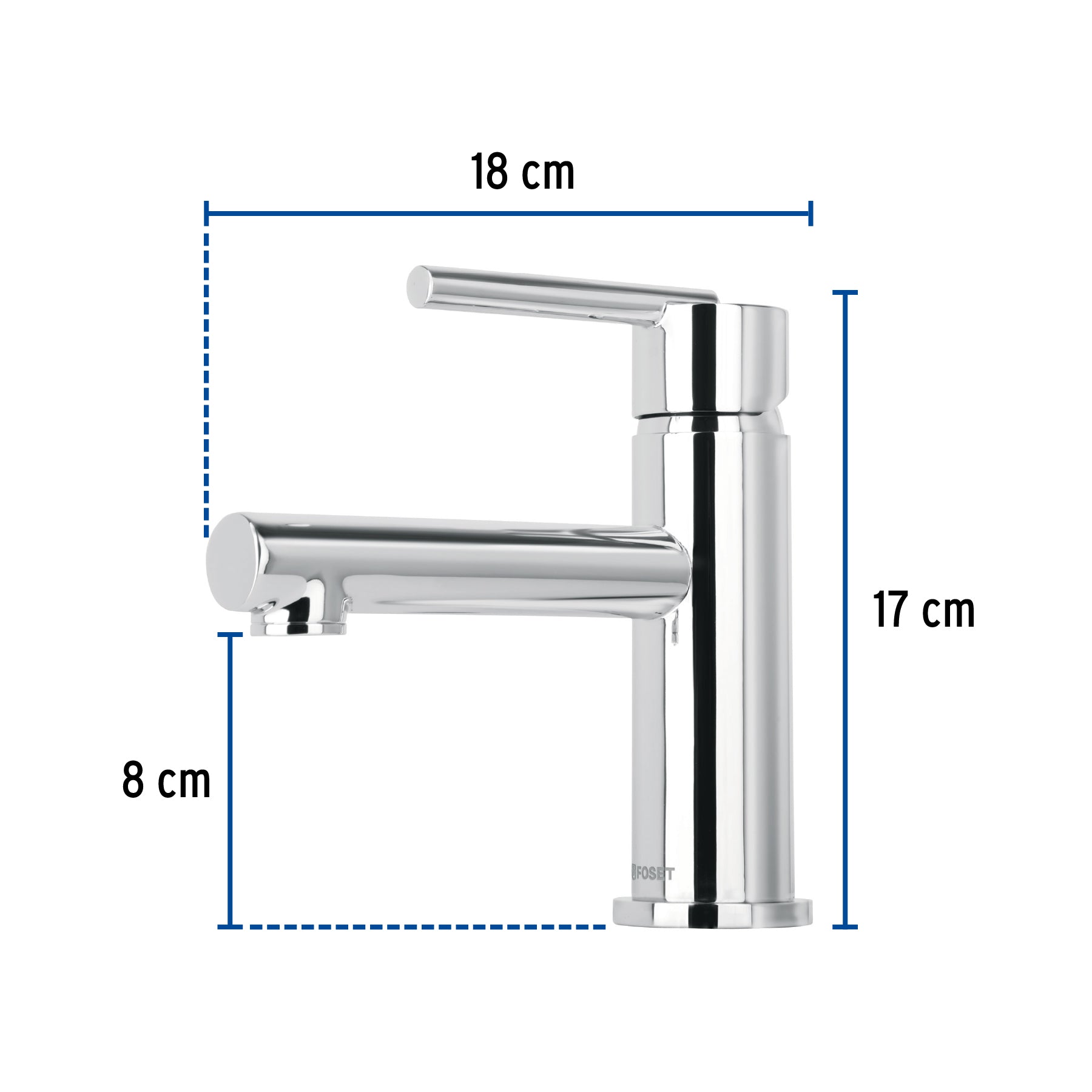 Monomando corto cromo para lavabo, Foset Element