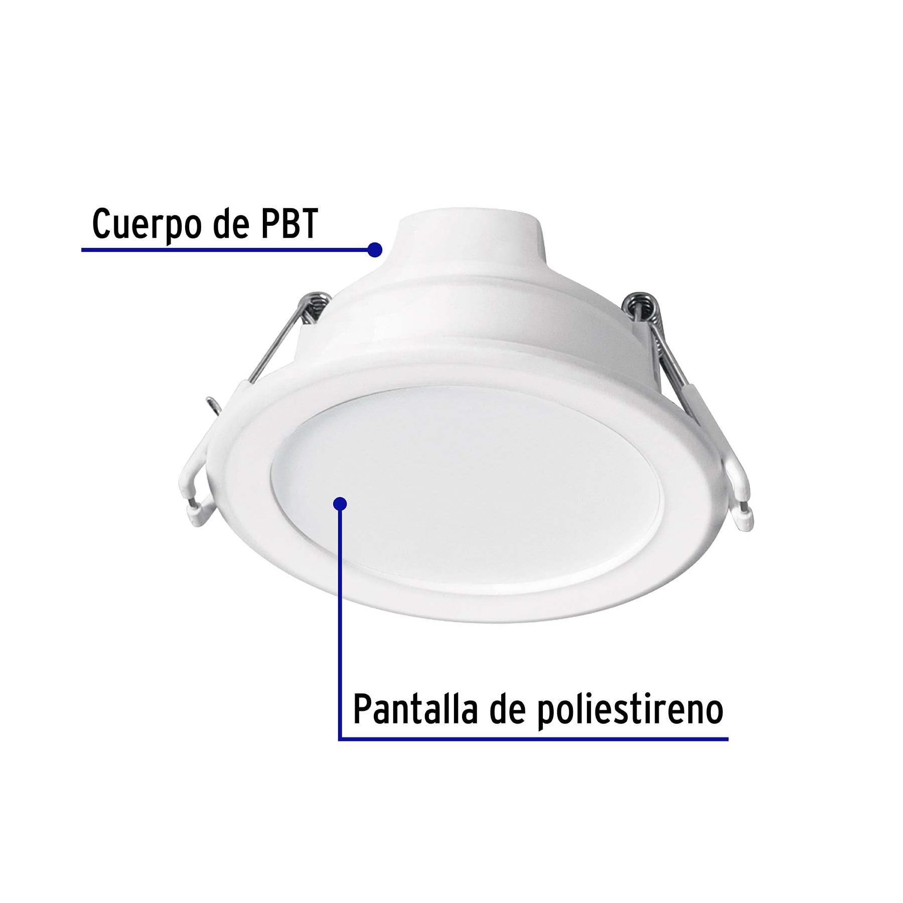 Luminario LED empotrable 5 W redondo, luz de día, Basic