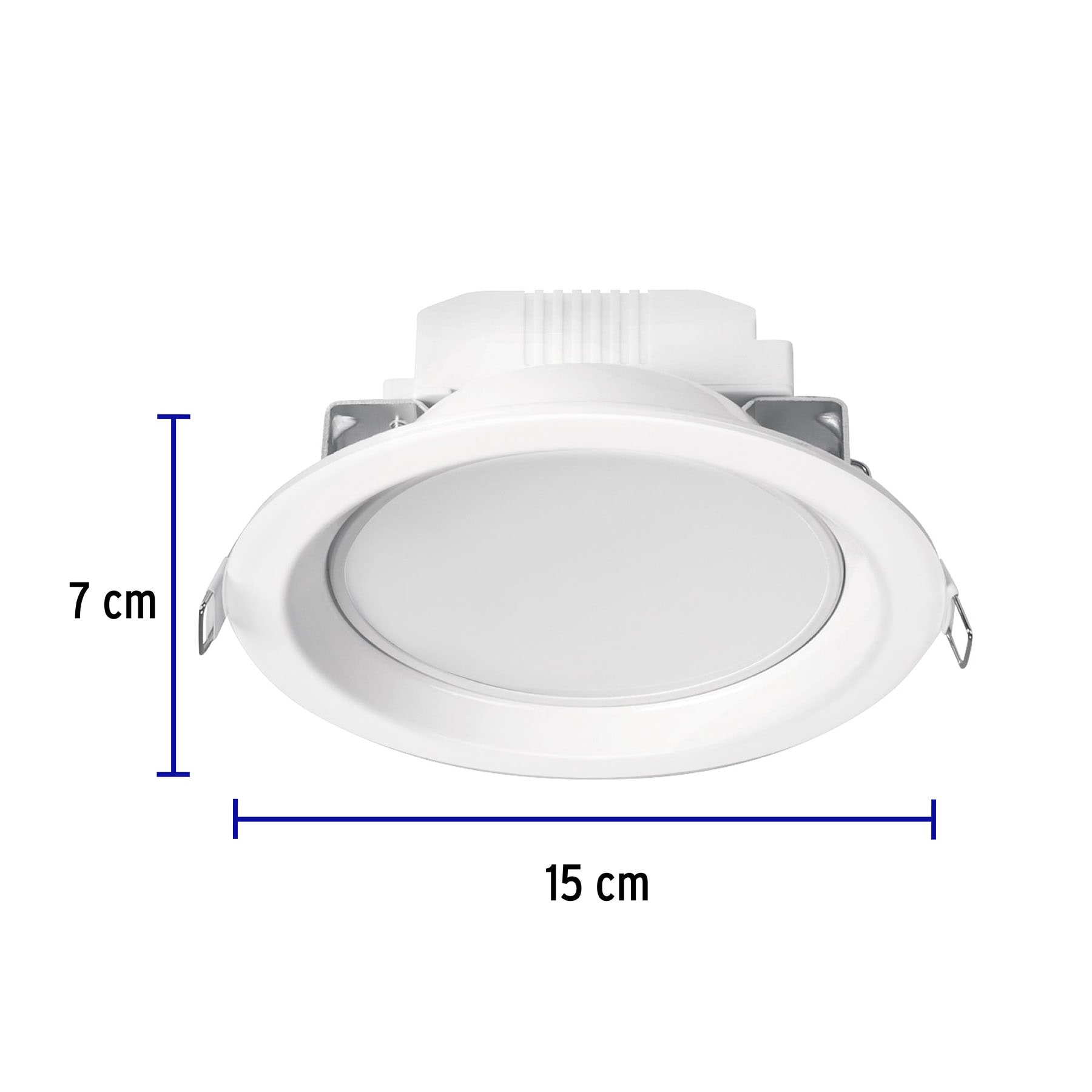 Luminario LED empotrado redondo de 6 W, luz cálida, Volteck