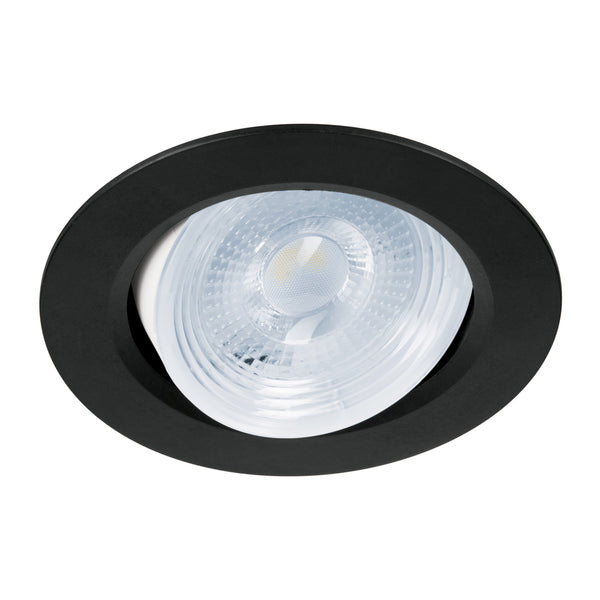 Luminario de LED 5 W empotrar redondo negro spot dirigible