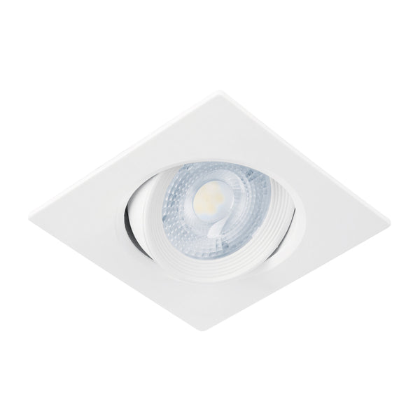 Luminario de LED 5 W empotrar cuadrado blanco spot dirigible
