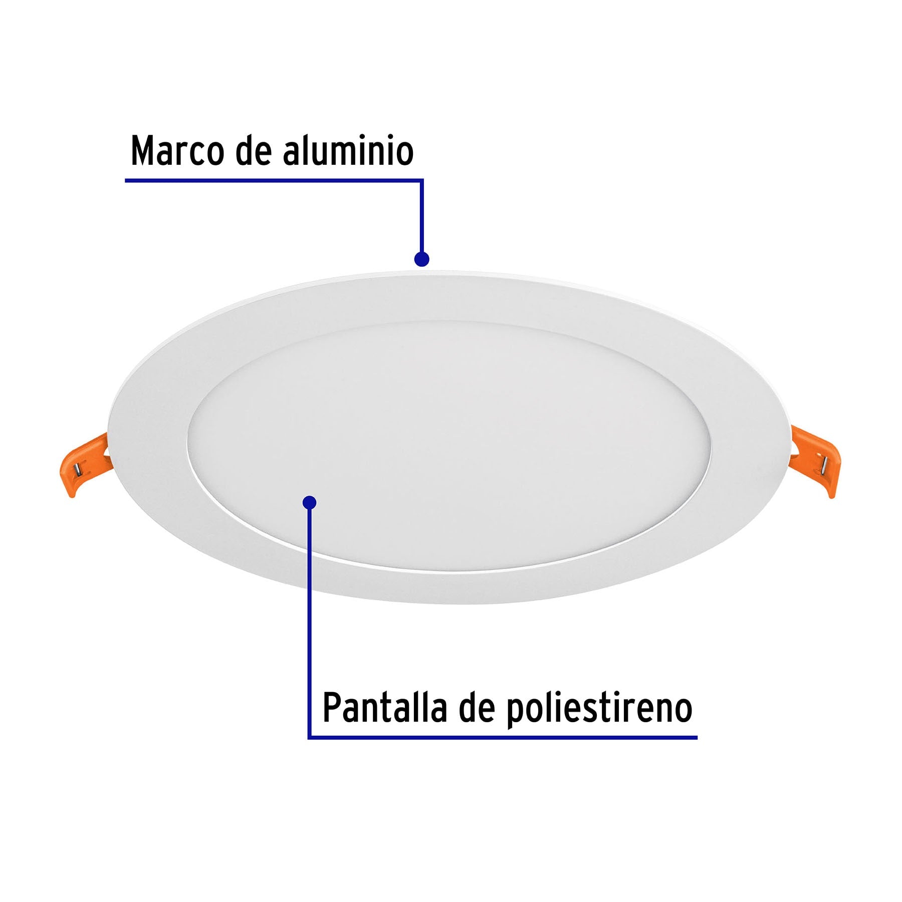 Luminario ultradelgado redondo para empotrar 12W, luz de día