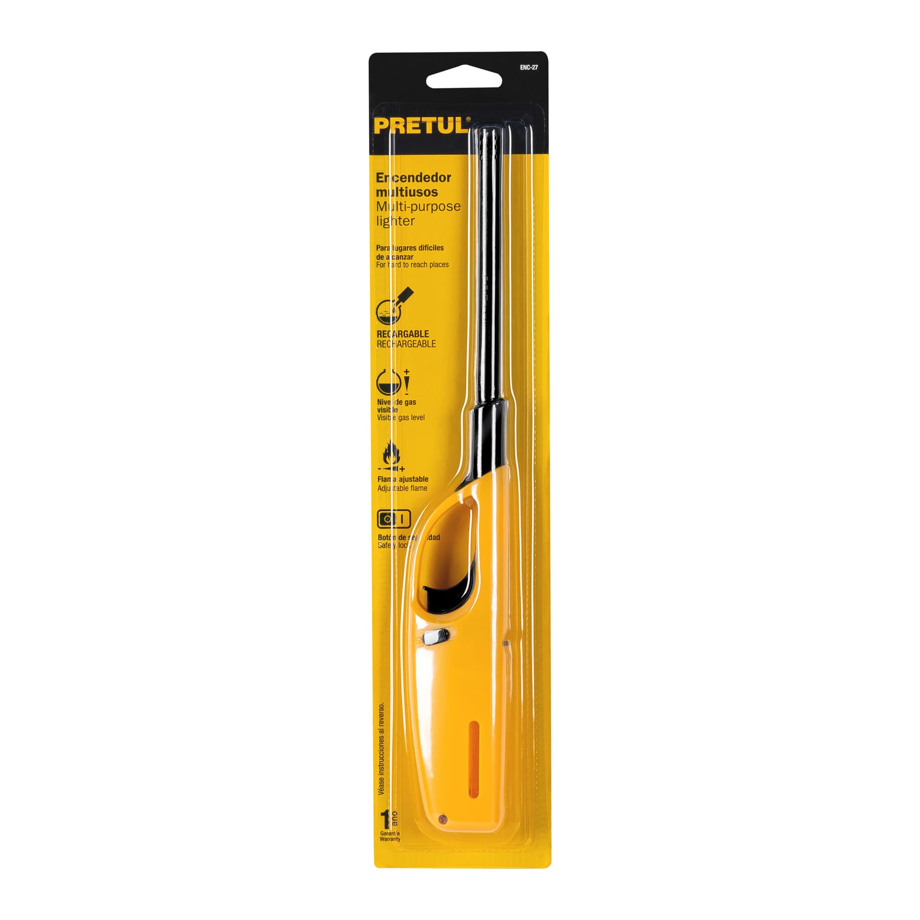 Encendedor multiusos, recargable, 27 cm, Pretul