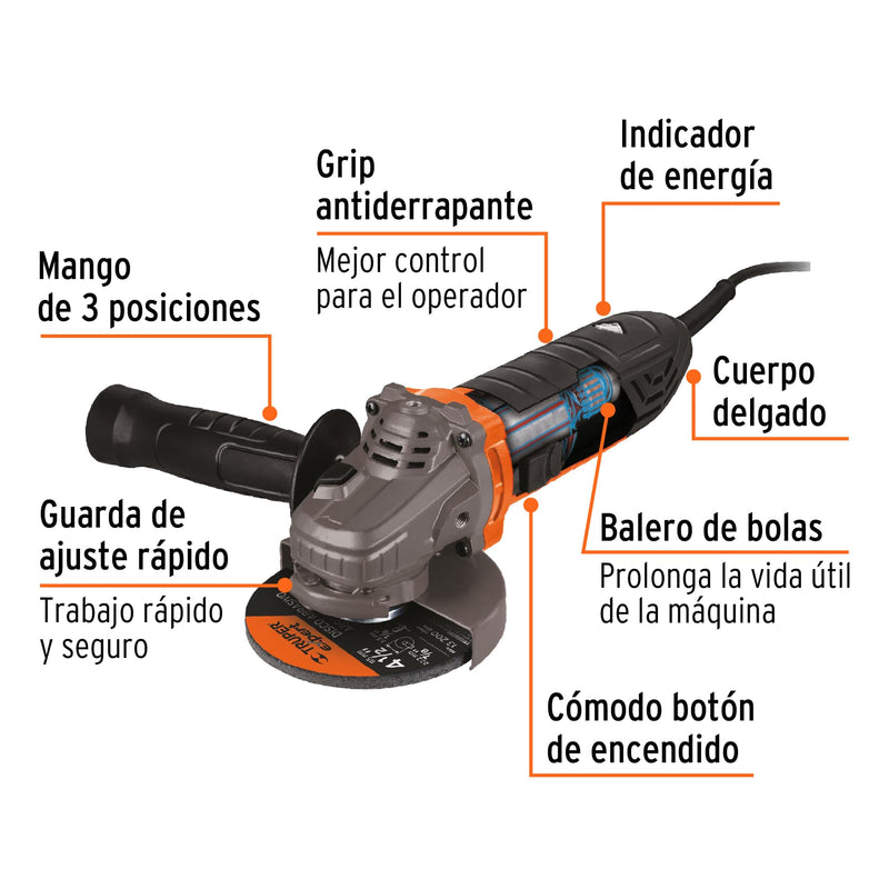 Esmeriladoras angulares electricas neumaticas Truper Petrul Expert ToolTown México