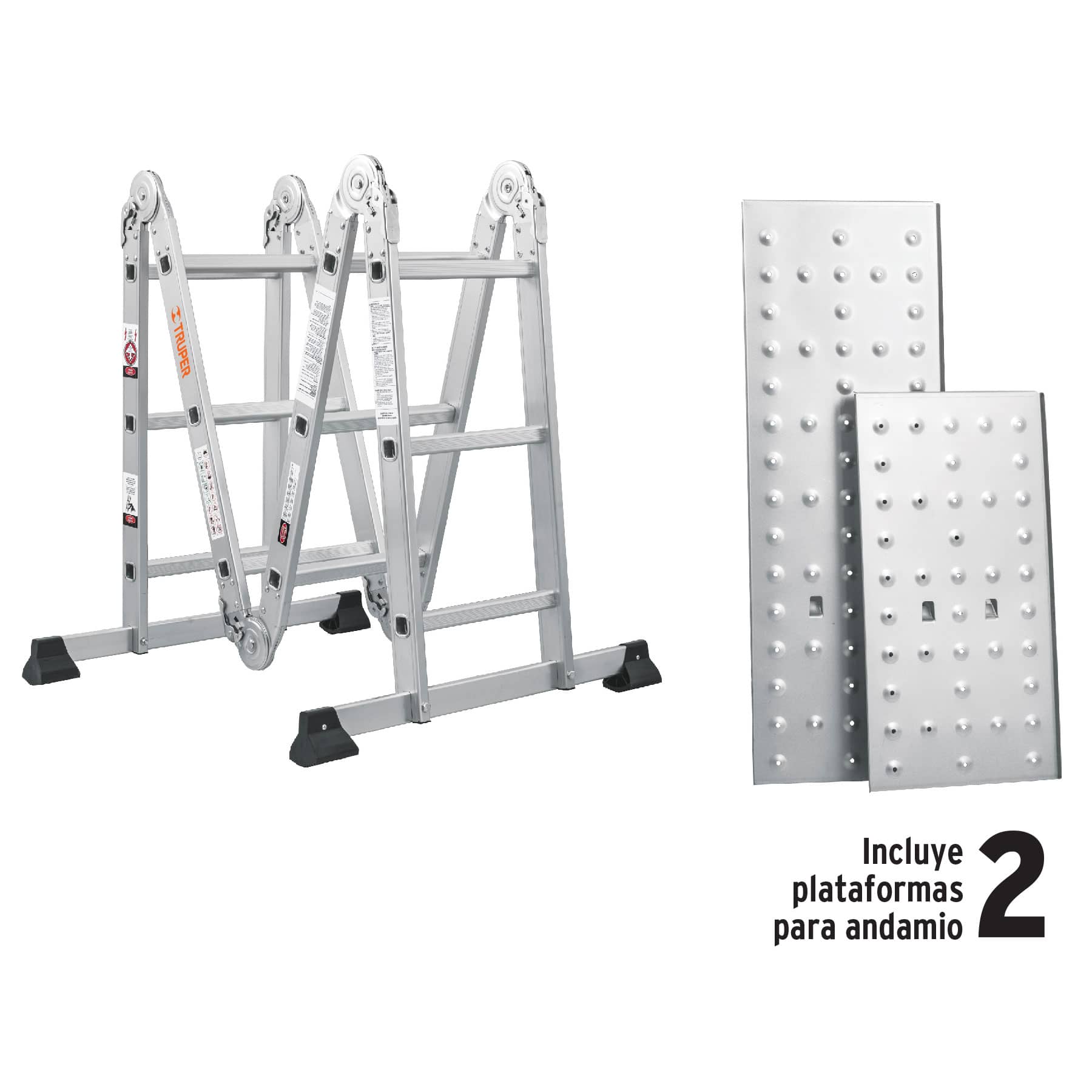 Escalera multiposición 12 peldaños, Tipo I, Truper