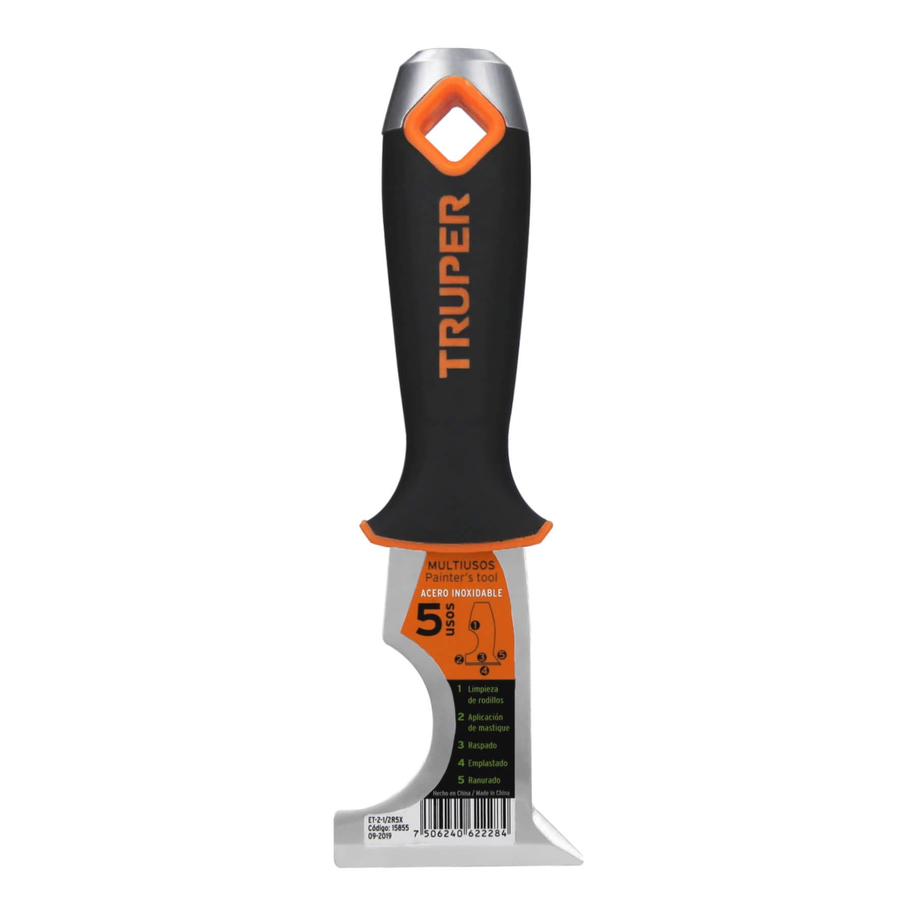 Espátula 2-1/2" de 6 usos, acero inoxidable Comfort Grip, Expert