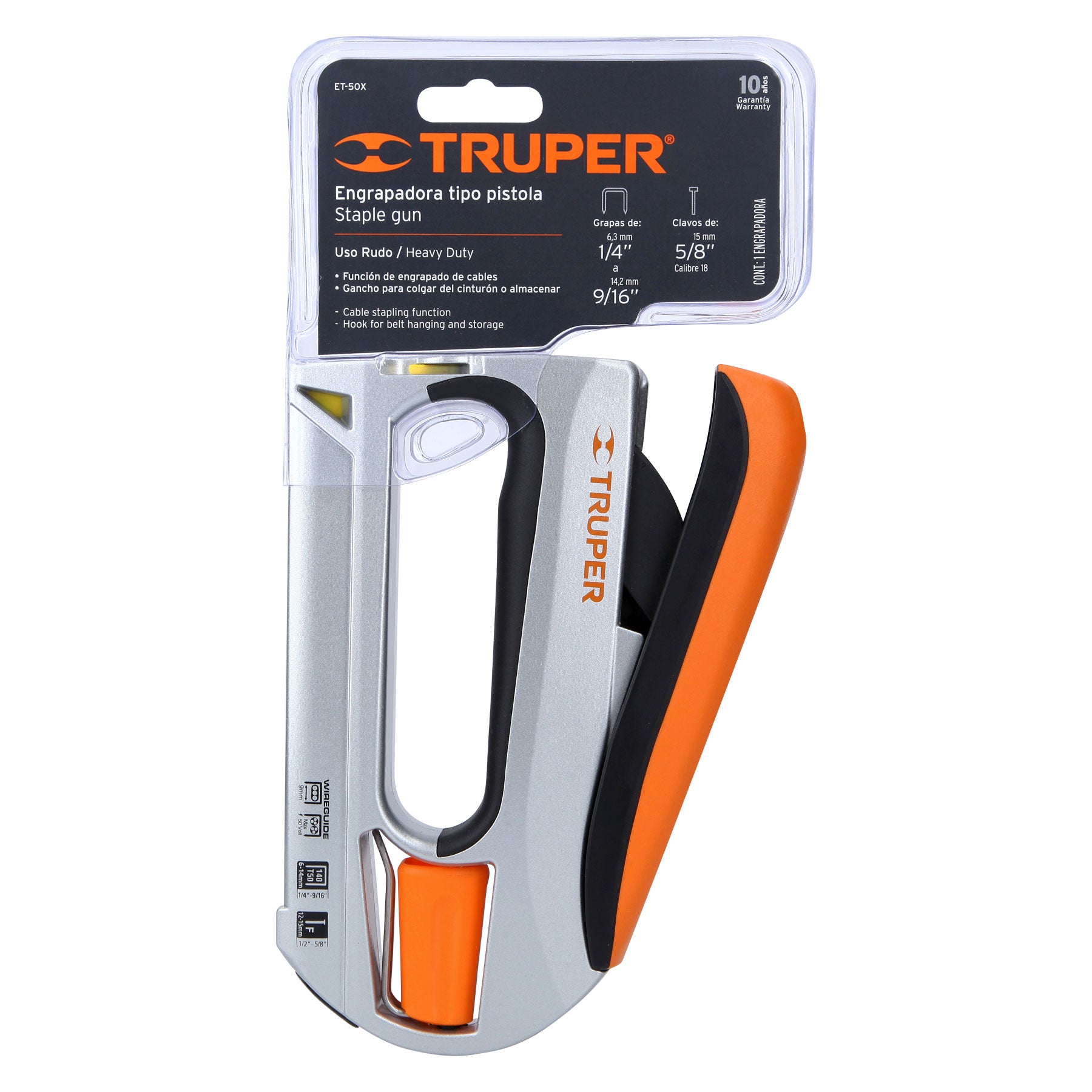 Engrapadora / clavadora tipo pistola uso rudo, Truper