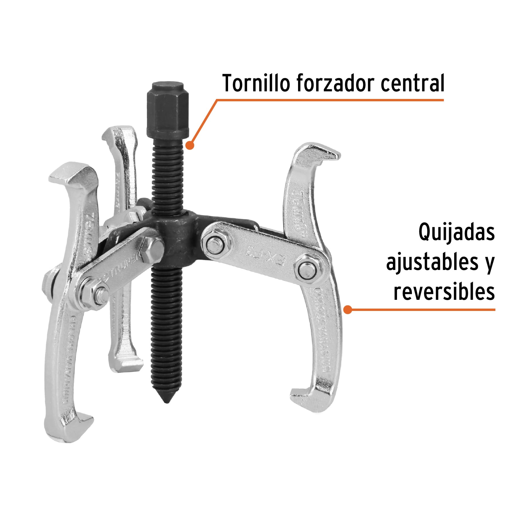 Extractor de poleas, 3 quijadas, 3", Truper