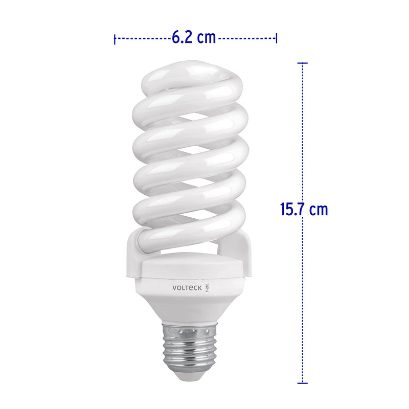 Lámpara espiral T4 28 W luz de día en blíster,  Volteck
