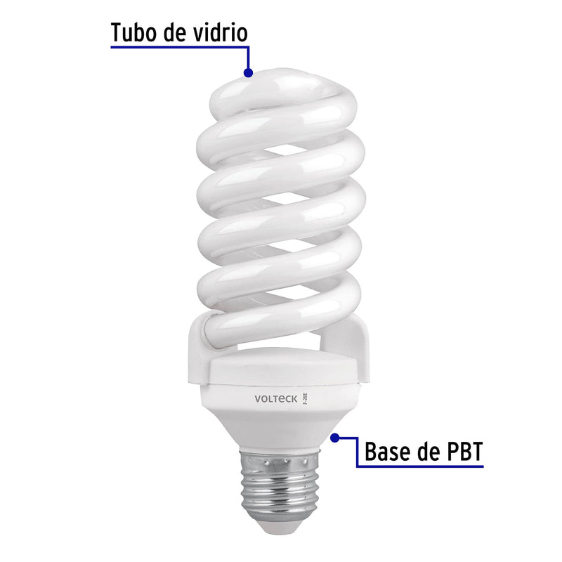 Lámpara espiral T4 28 W luz de día en blíster,  Volteck
