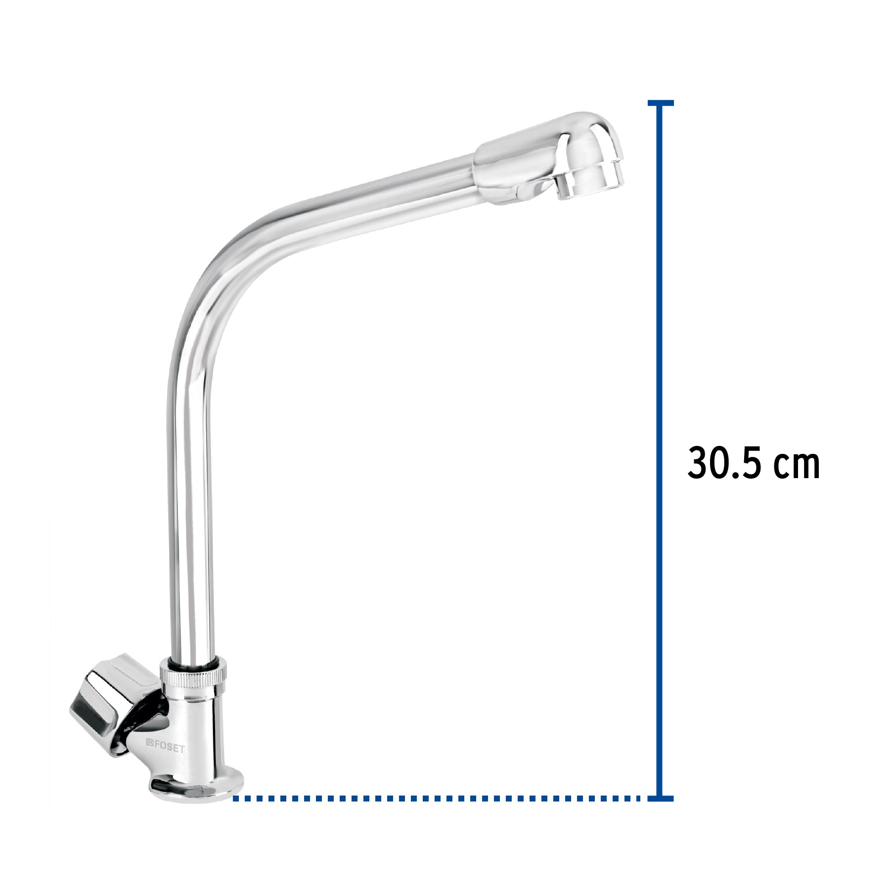 Llave individual fregadero, cuello cobra, hexagonal, BASIC