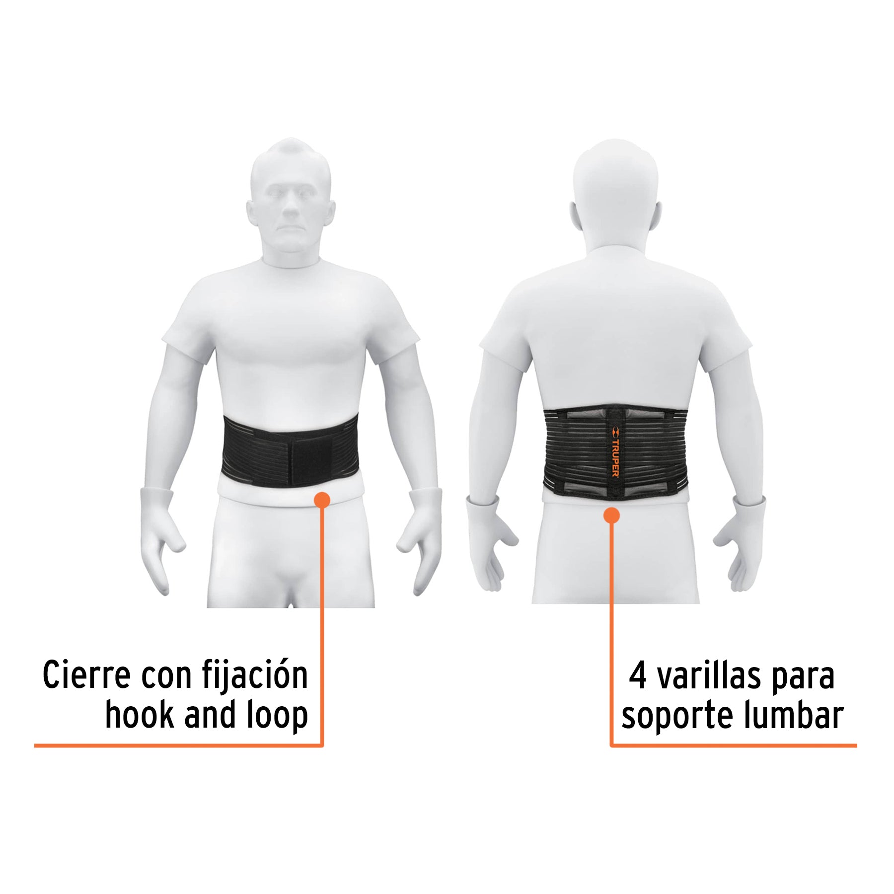 Faja lumbar tipo cinturón de malla transpirable, G, Truper