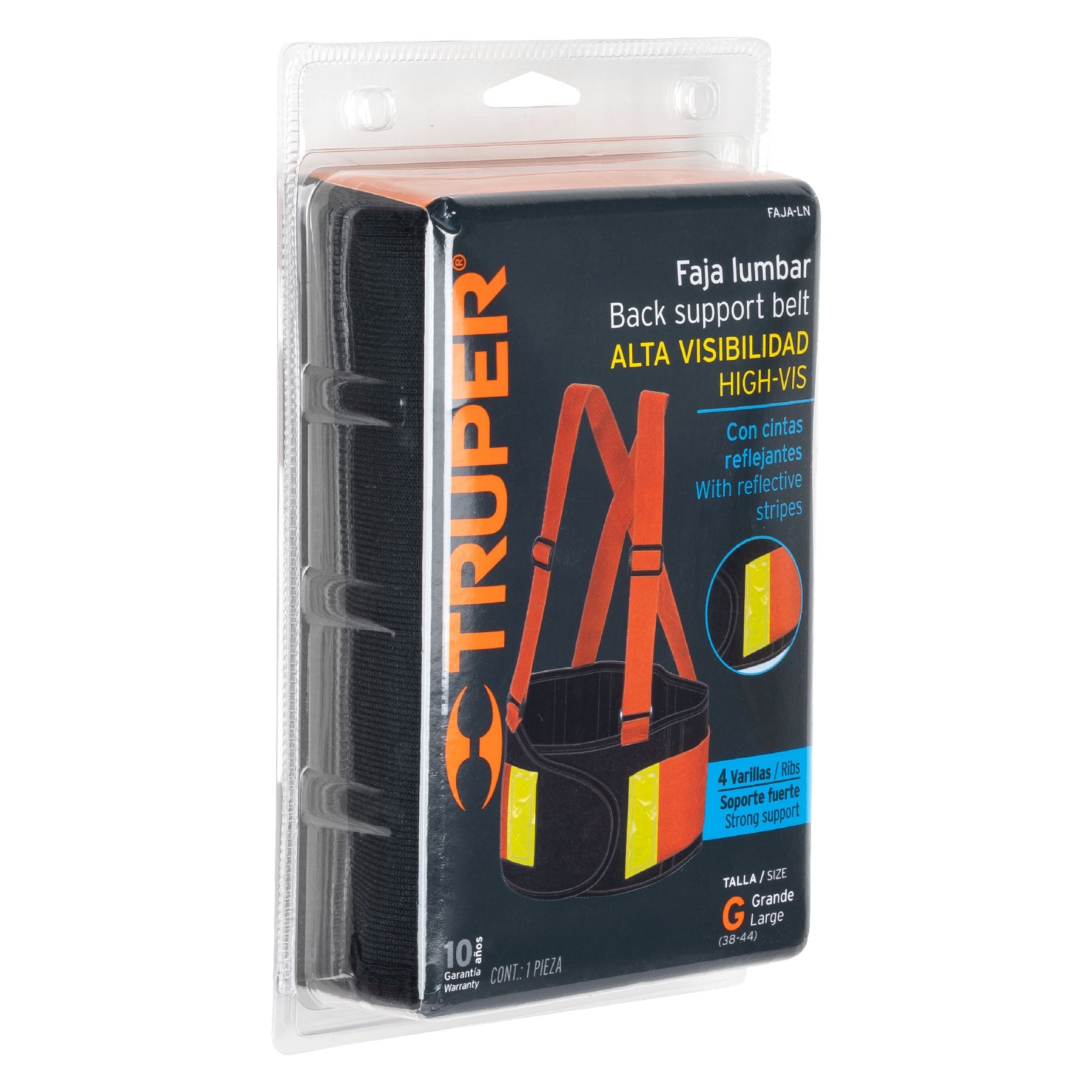 Faja lumbar naranja con cintas de alta visibilidad, G, Truper