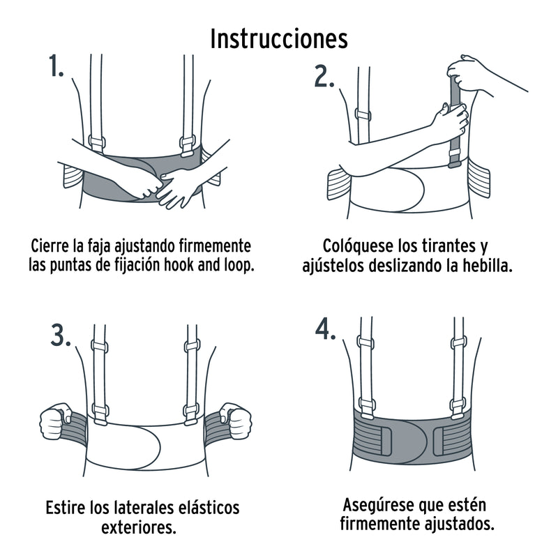 Faja lumbar de malla transpirable,  talla CH,  Truper