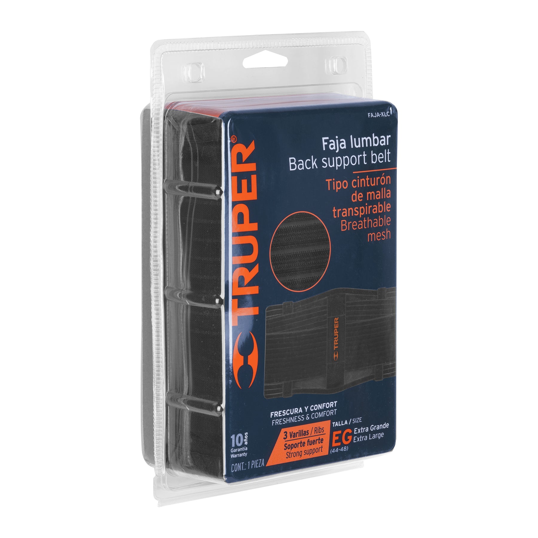 Faja lumbar tipo cinturón de malla transpirable, XG, Truper