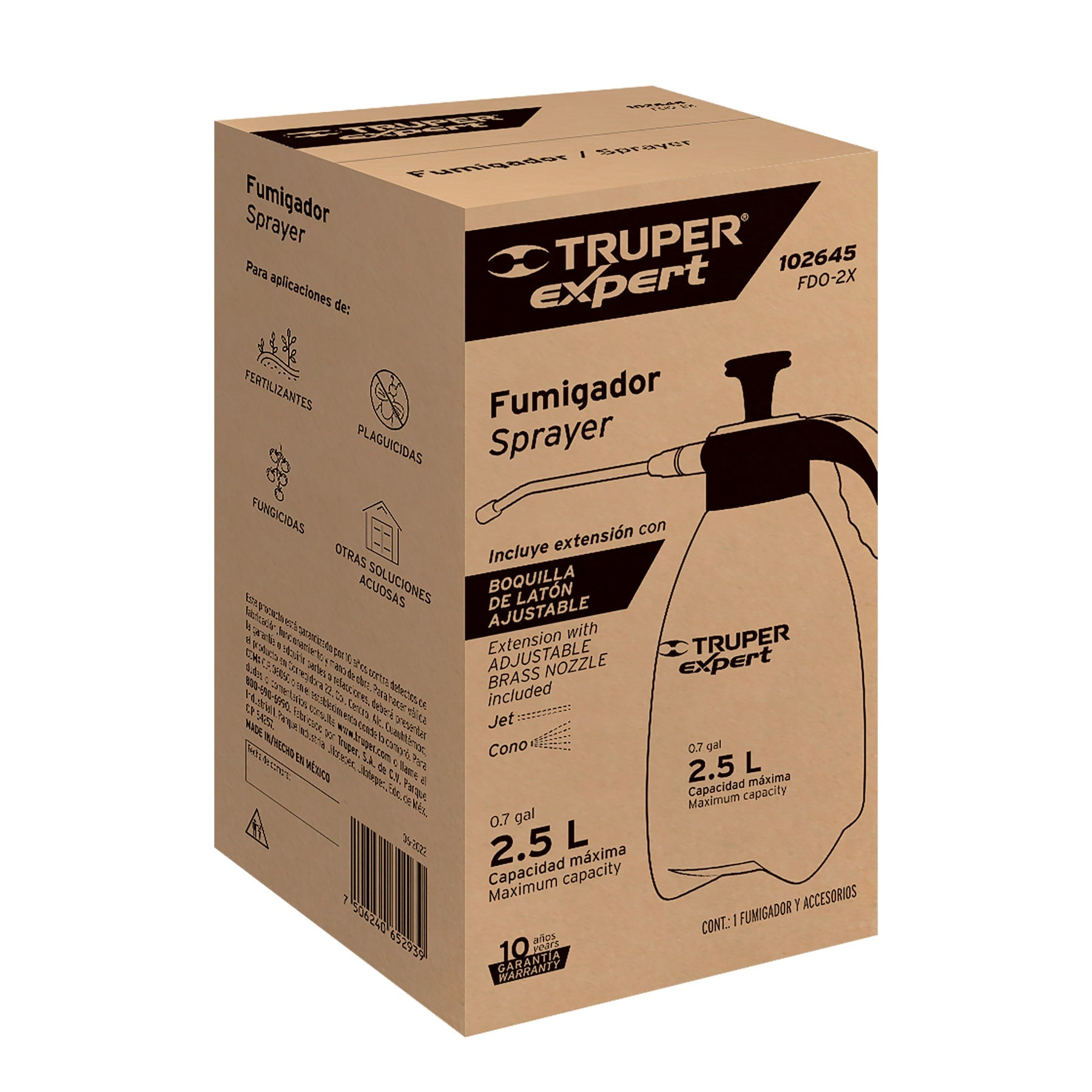 Fumigador doméstico de 2.5 litros, mango ergonómico, Expert
