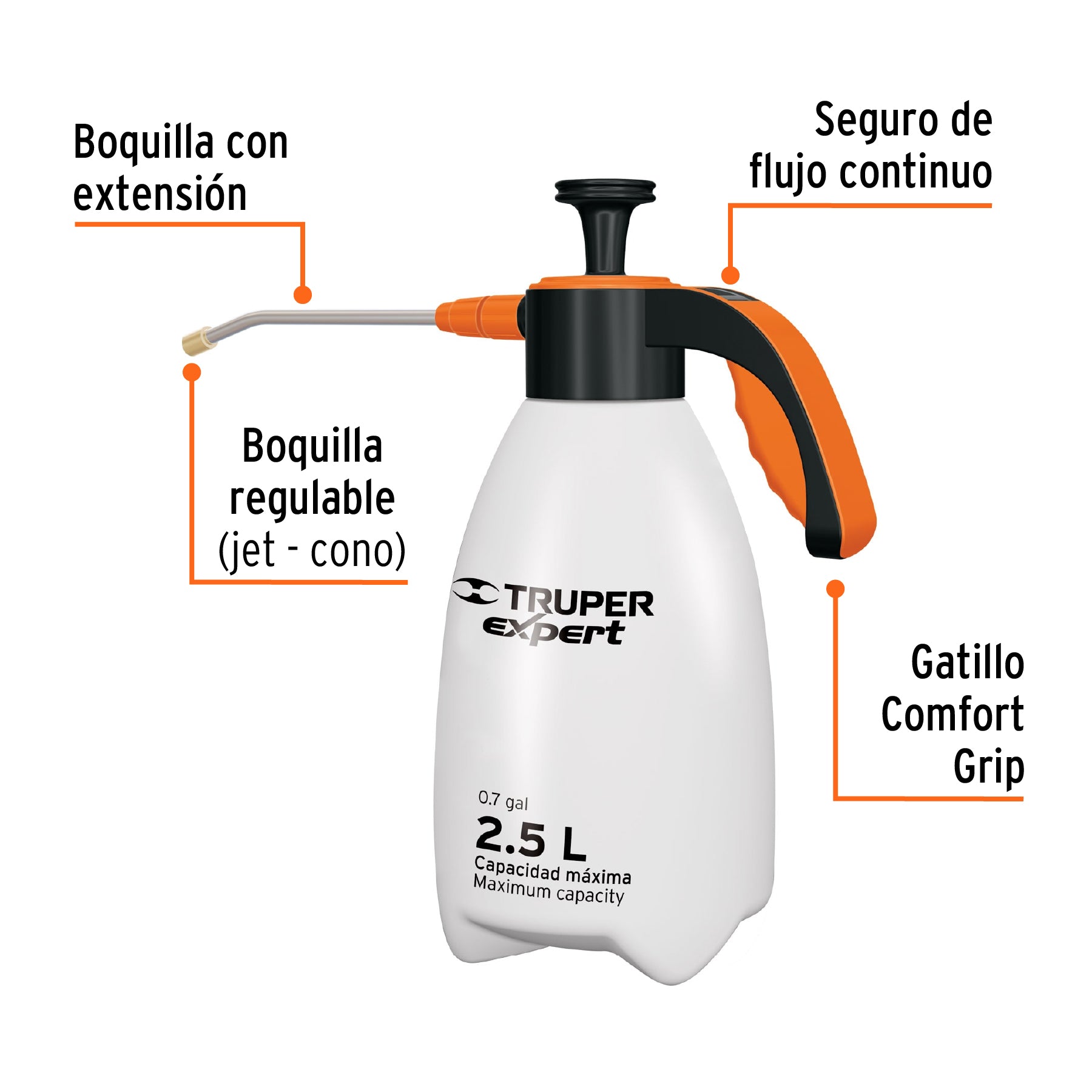 Fumigador doméstico de 2.5 litros, mango ergonómico, Expert