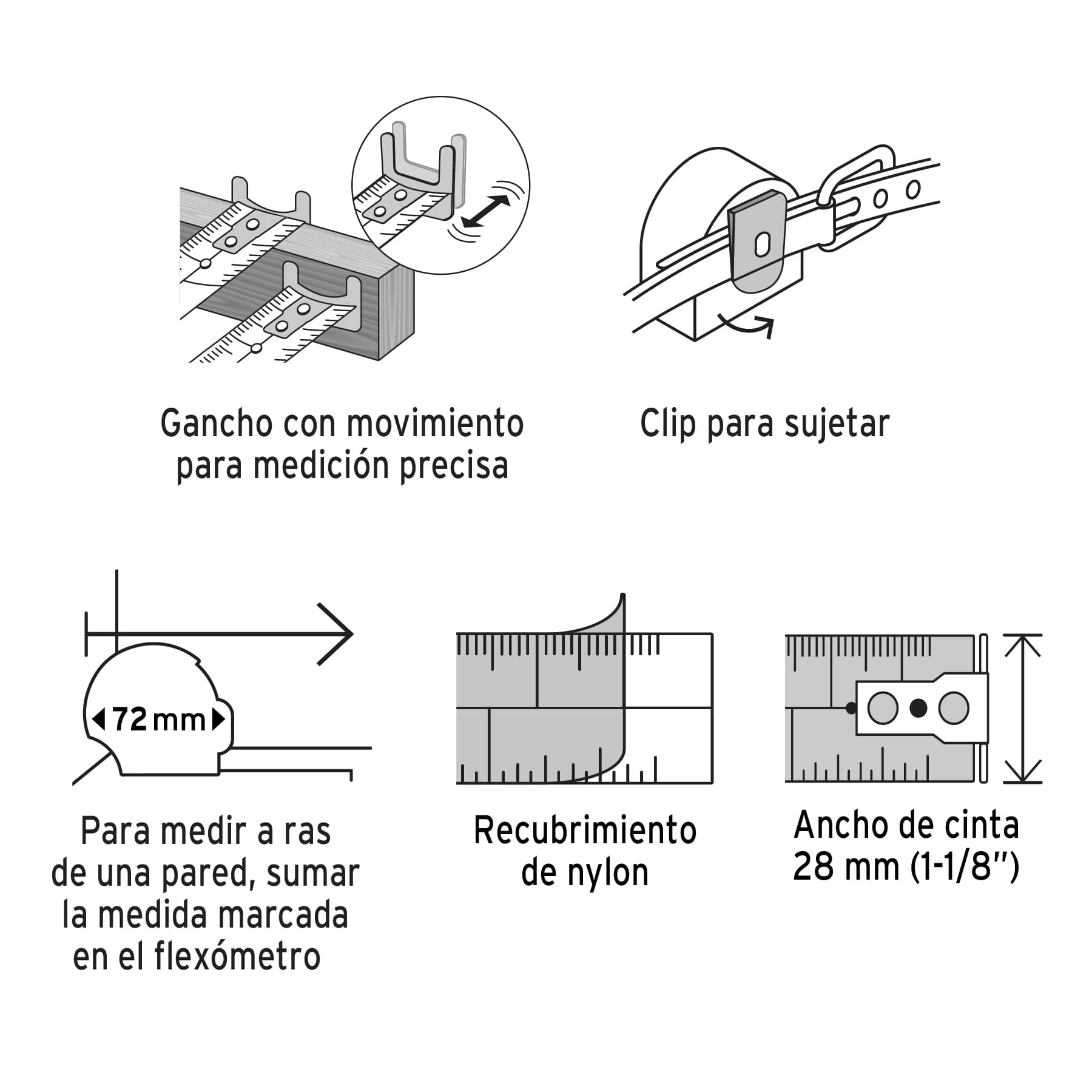 Flexómetro XTRA 5.5 m cinta extra ancha 28 mm, Truper