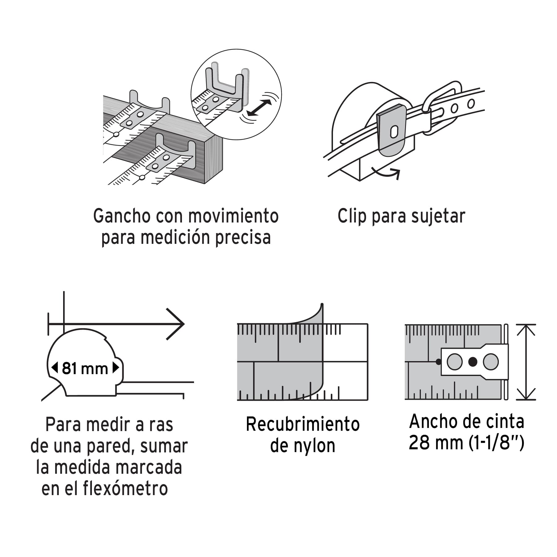 Flexómetro XTRA 7.5 m cinta extra ancha 28 mm, Truper