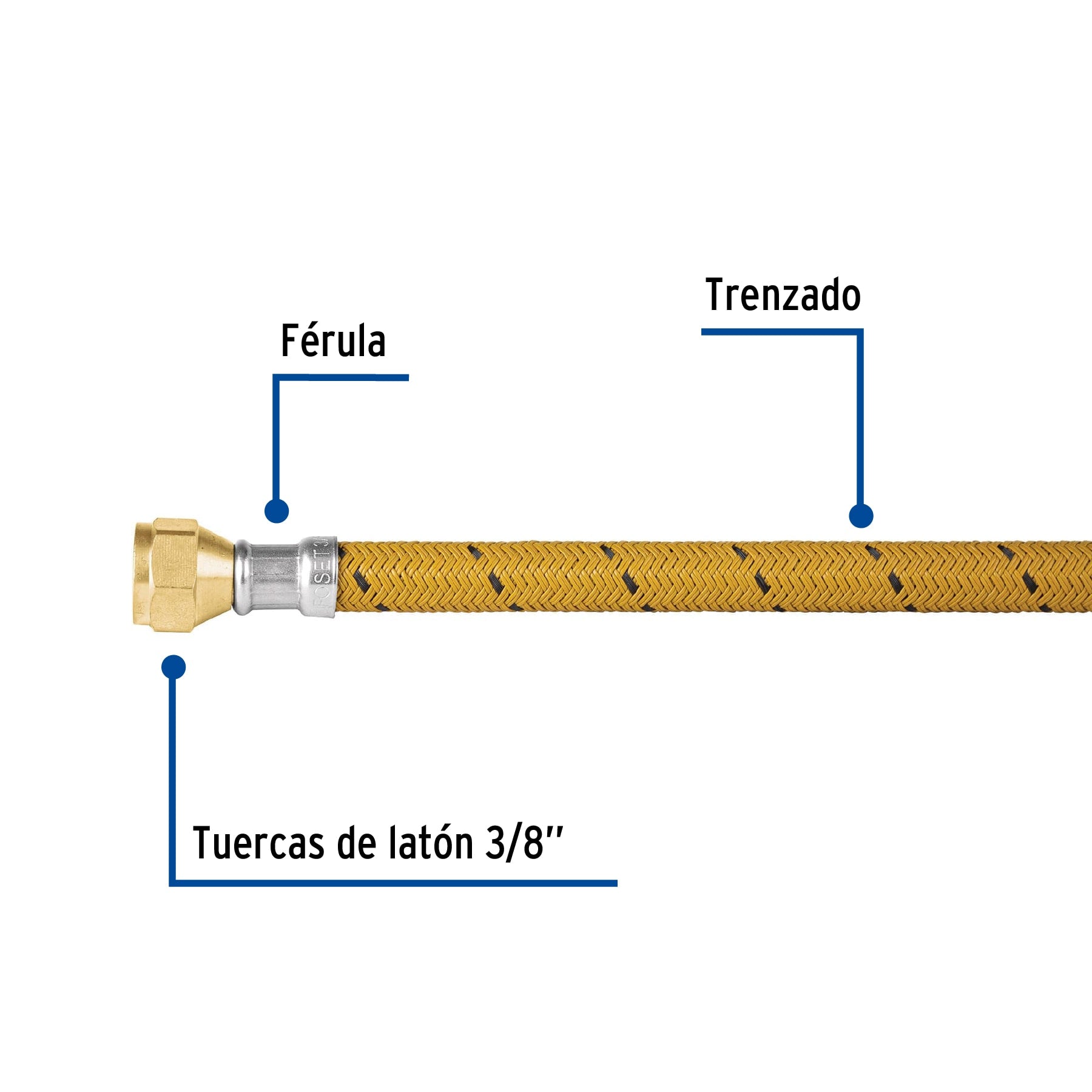 Manguera para gas, vinilo, 3/8" x 3/8", 400 cm, Foset