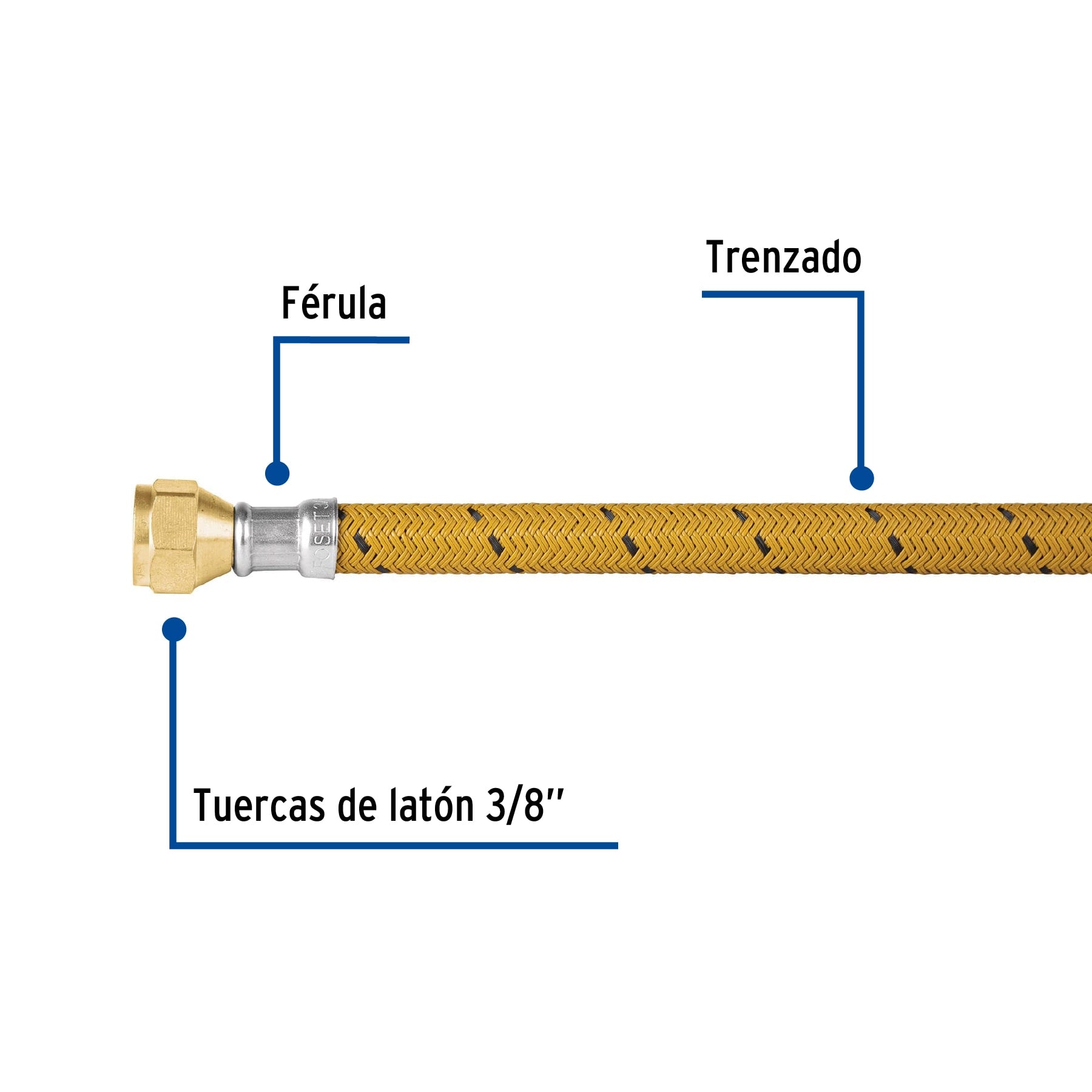 Manguera para gas, vinilo, 3/8" x 3/8", 500 cm, Foset