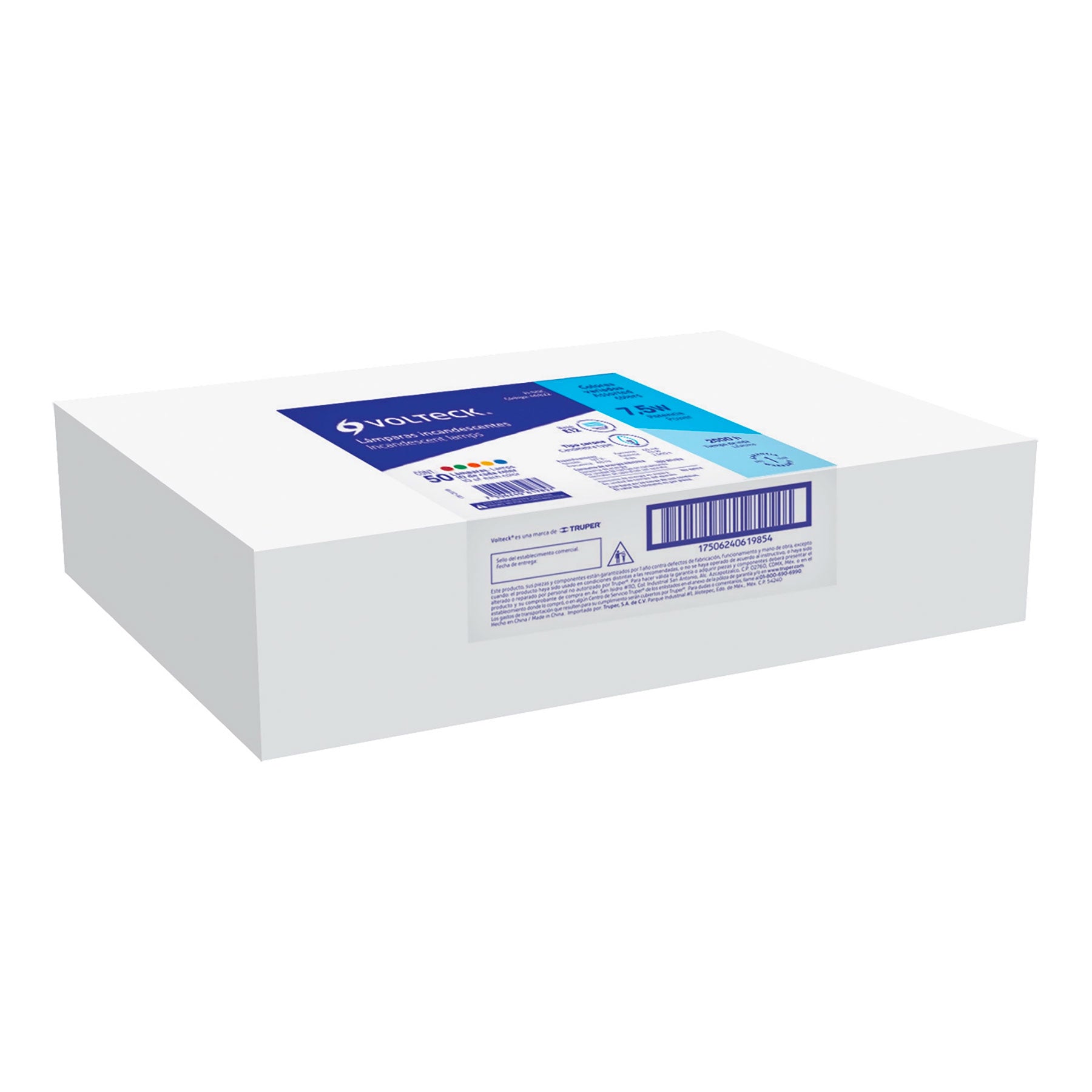 Caja con 50 focos incandescentes de colores base E12 7.5W
