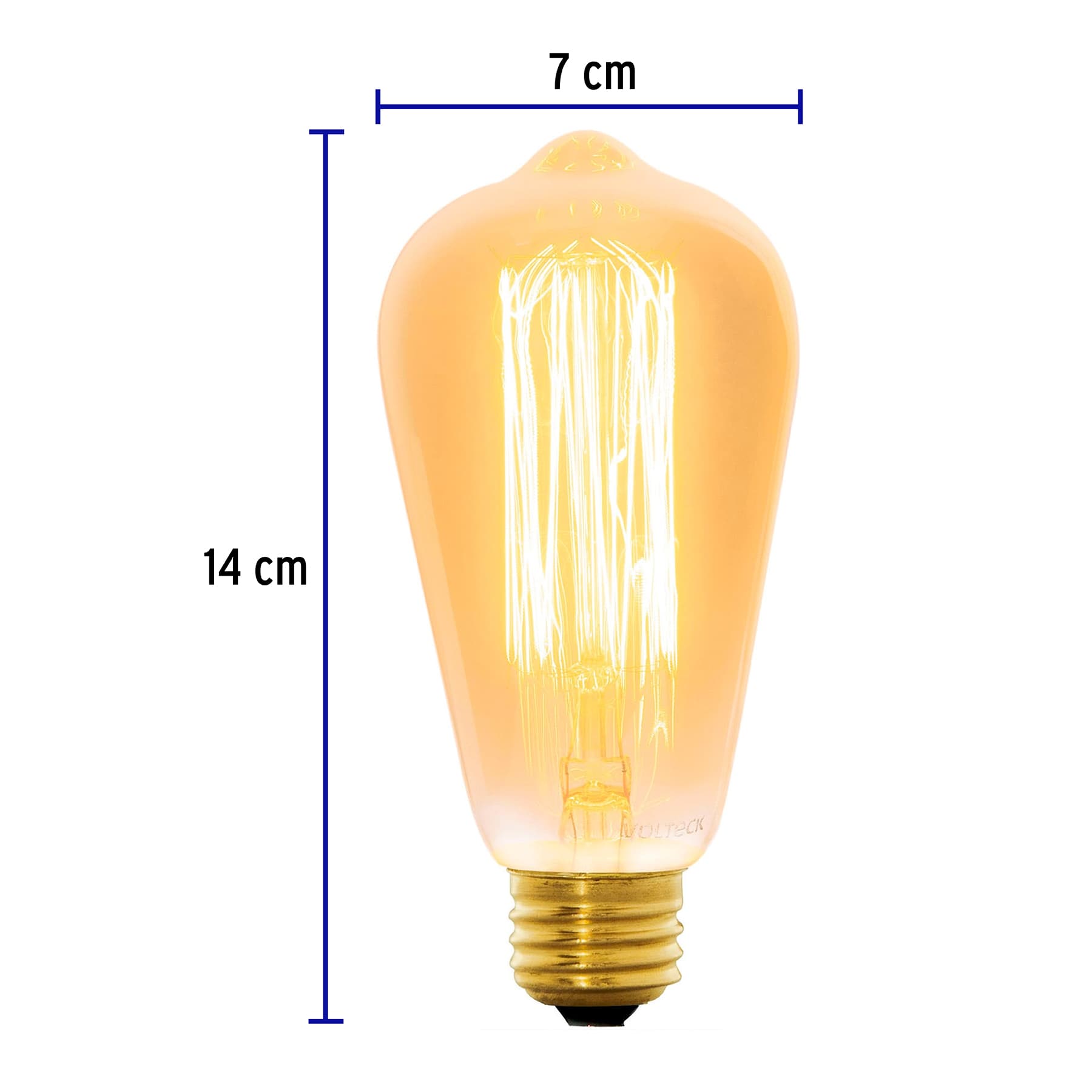 Lámpara incandescente vintage 40 W tipo Edison, Volteck