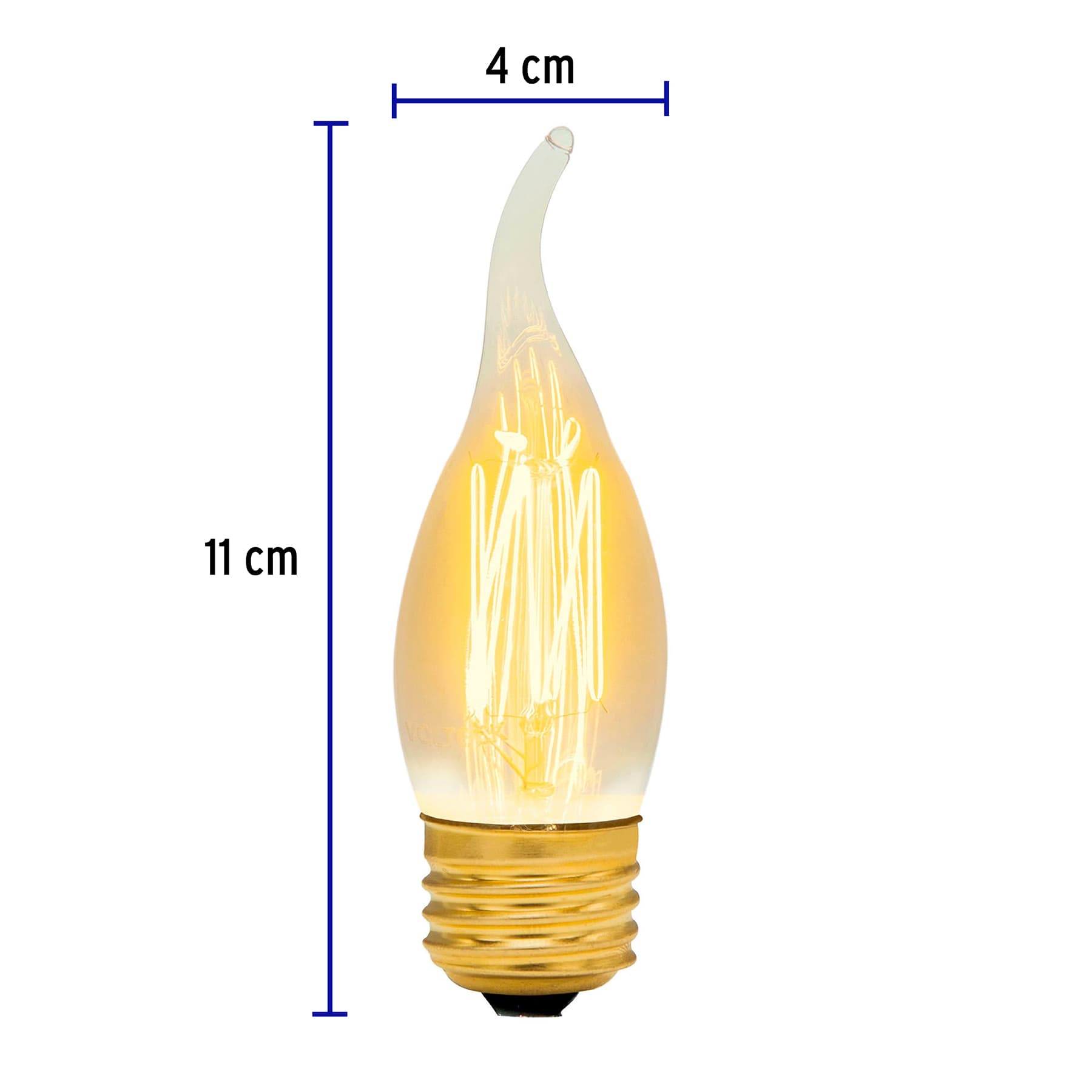 Lámpara incandescente vintage 40 W tipo flama, Volteck