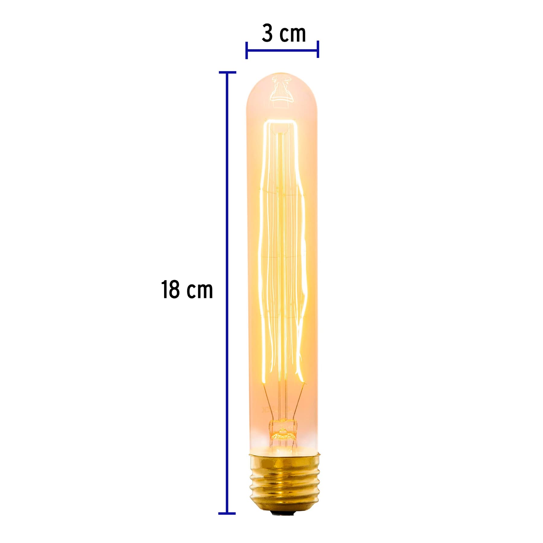 Lámpara incandescente vintage 40 W tipo probeta, Volteck