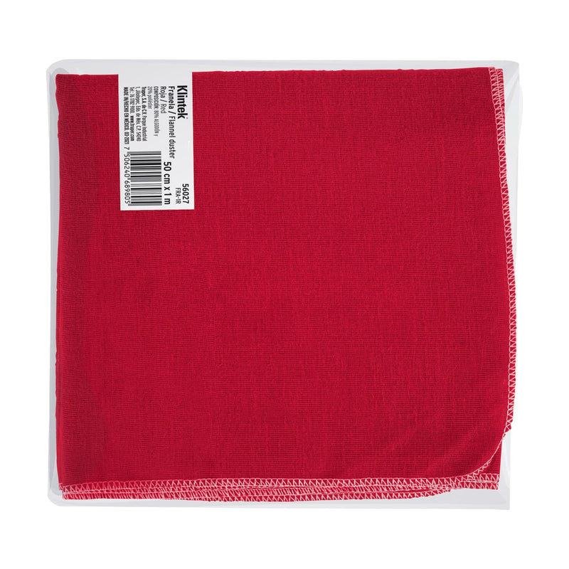 Franela roja de algodón de 1 m,  Klintek