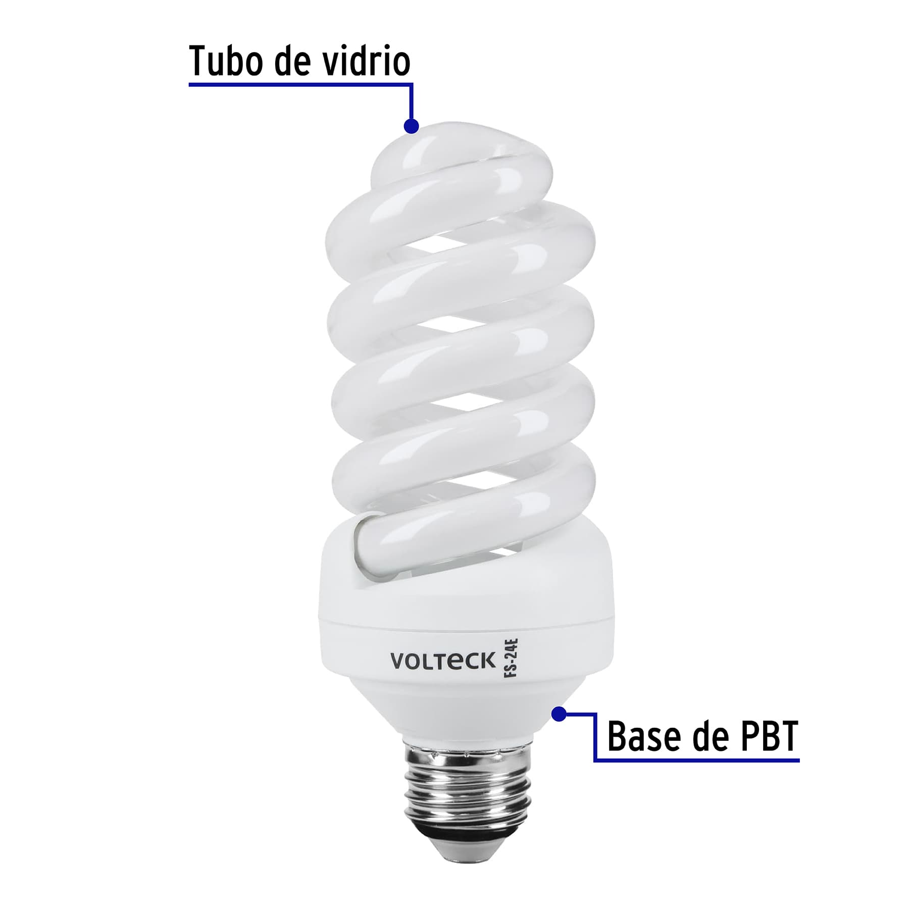Lámpara espiral T4 24 W luz neutra en blíster, Volteck