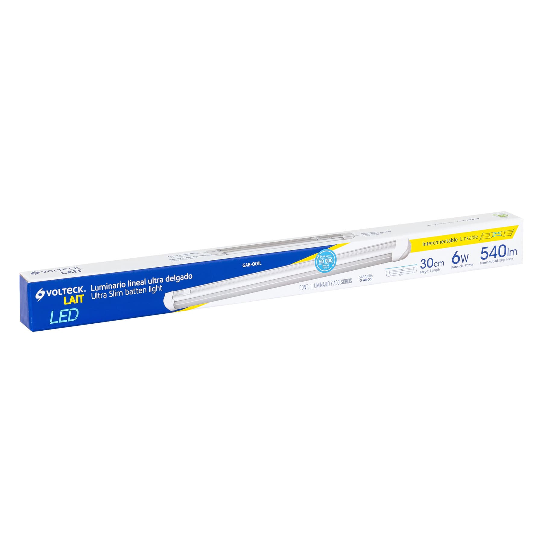 Luminario lineal ultra delgado de LED 6 W para gabinete