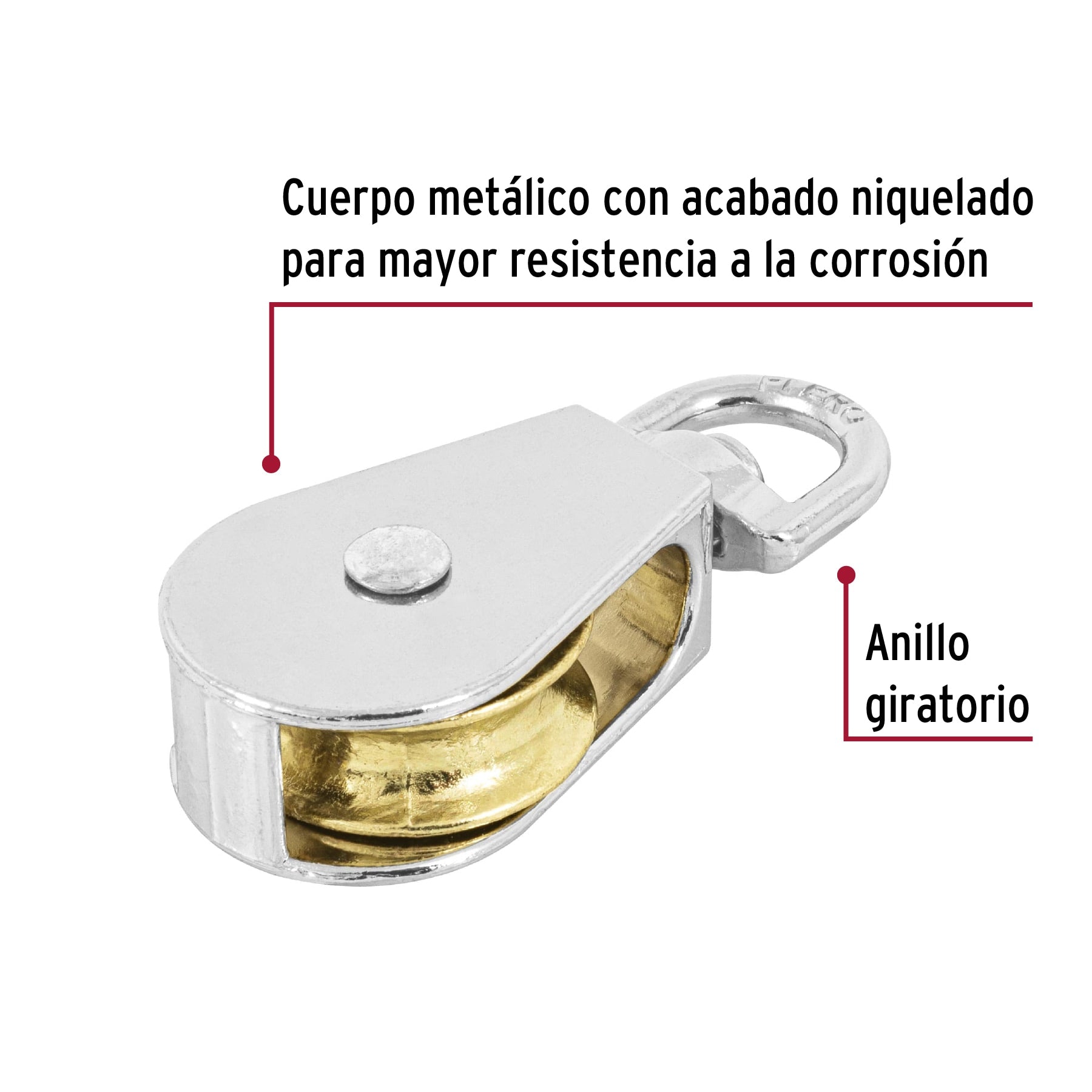 Garrucha metálica para noria de 1", Fiero