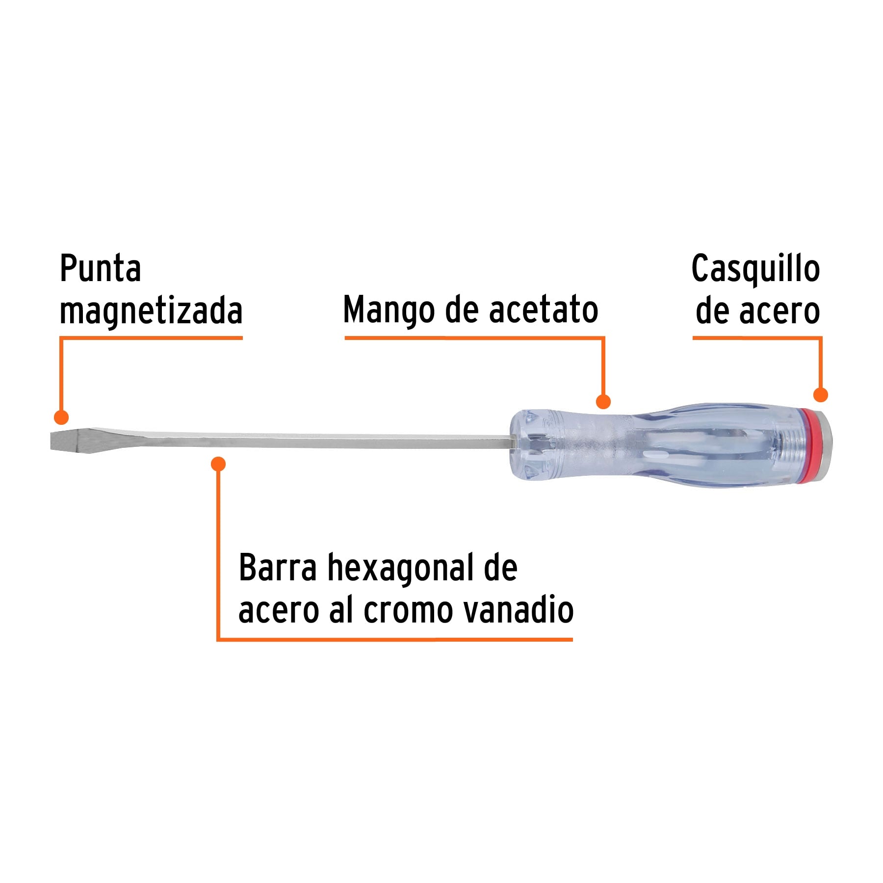Desarmador plano de golpe 1/4" x 6", Truper Expert