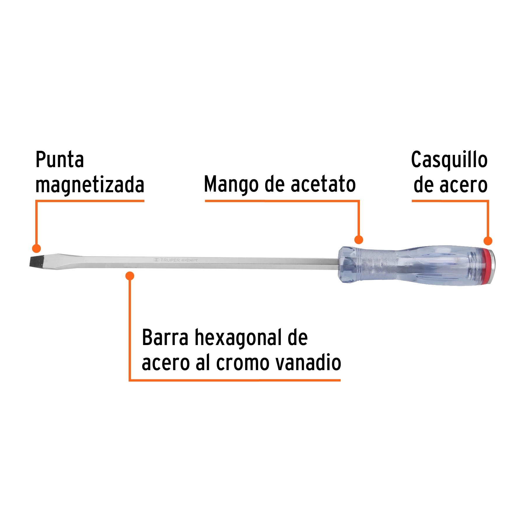 Desarmador plano de golpe 3/8" x 10", Truper Expert