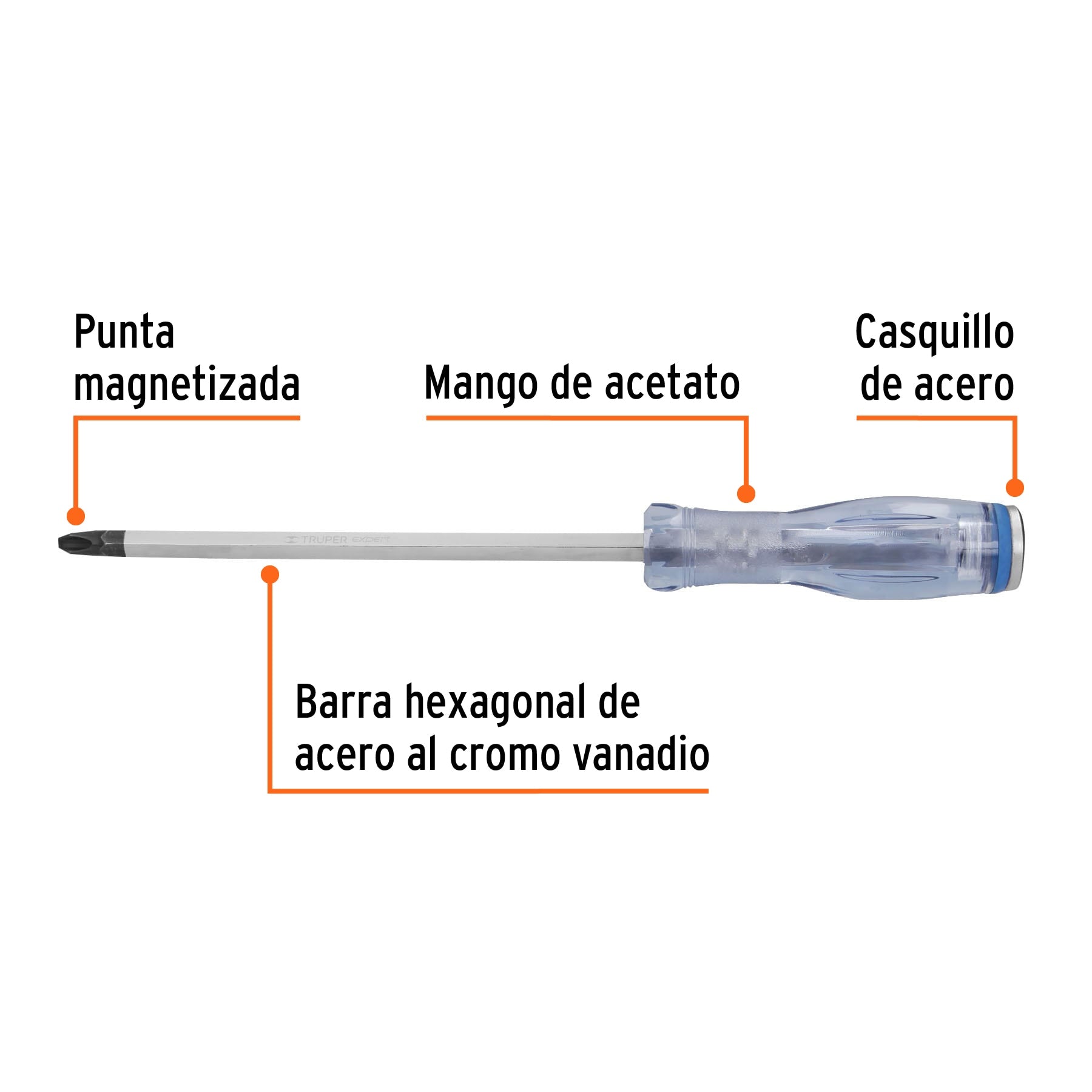 Desarmador de cruz de golpe 3/8" x 10", Truper Expert