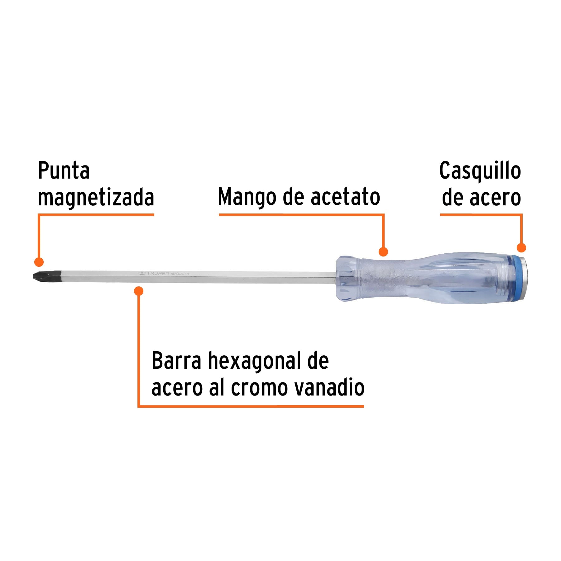 Desarmador de cruz de golpe 5/16" x 8", Truper Expert