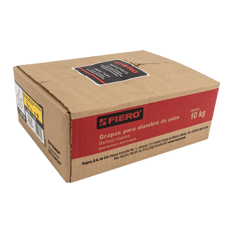 Caja con 10 kg grapas 1-1/2" galvanizadas para alambre de púas