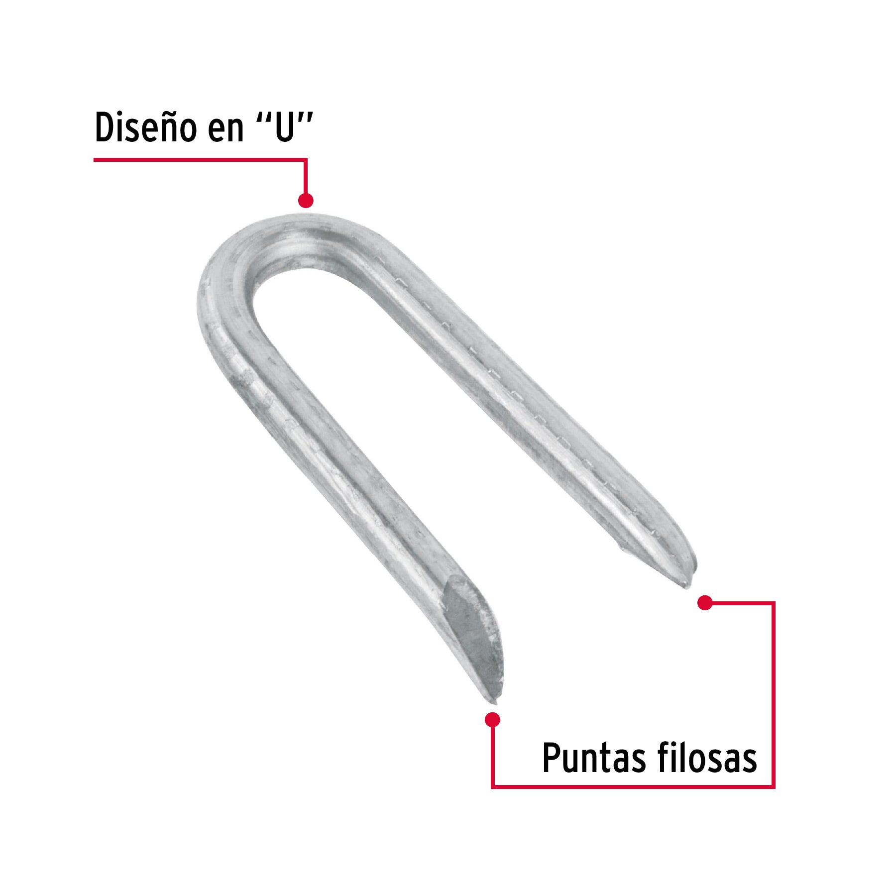 Caja con 10 kg grapas 1-1/2" galvanizadas para alambre de púas