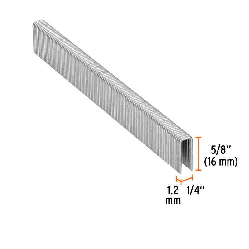 Caja con 5000 grapas corona 1/4" calibre 18,  16mm para ENNE-120