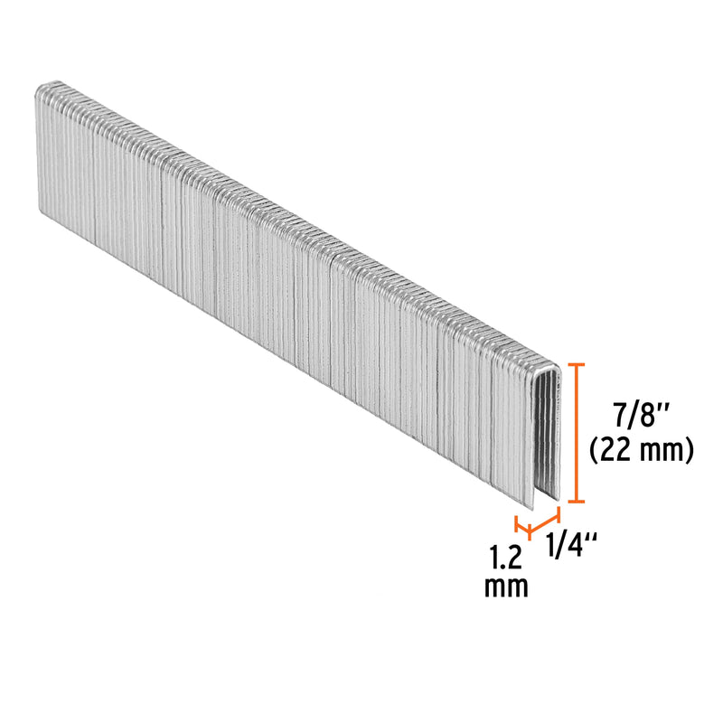 Caja con 5000 grapas corona 1/4" calibre 18,  22mm para ENNE-120