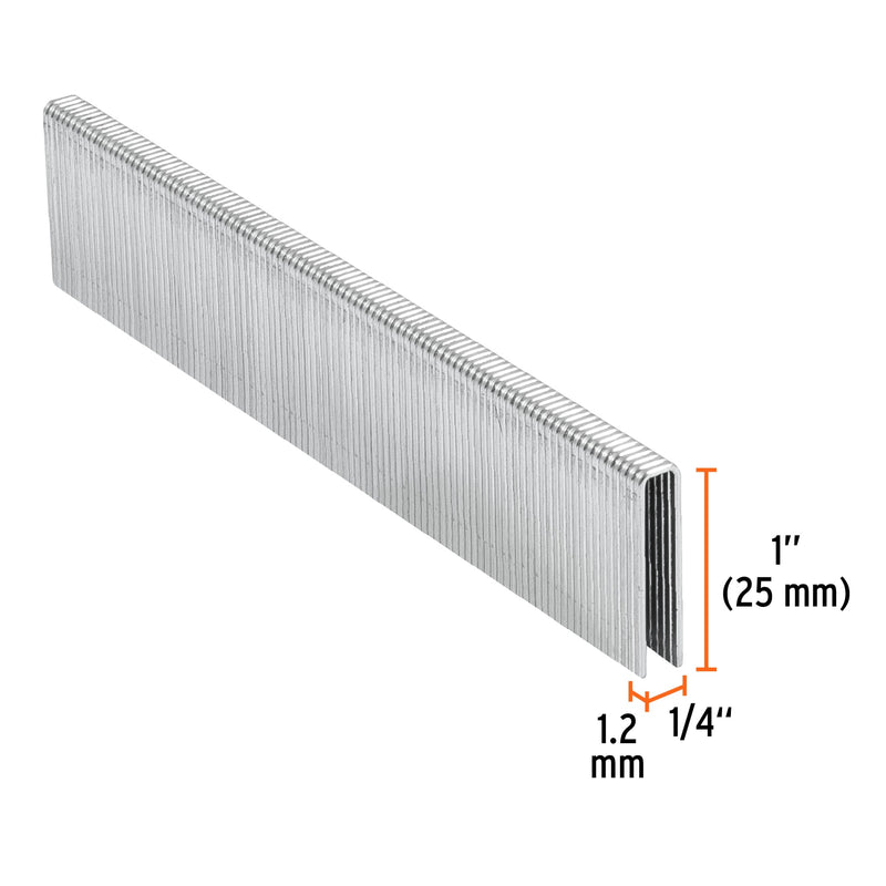 Caja con 5000 grapas corona 1/4" calibre 18,  25mm para ENNE-120