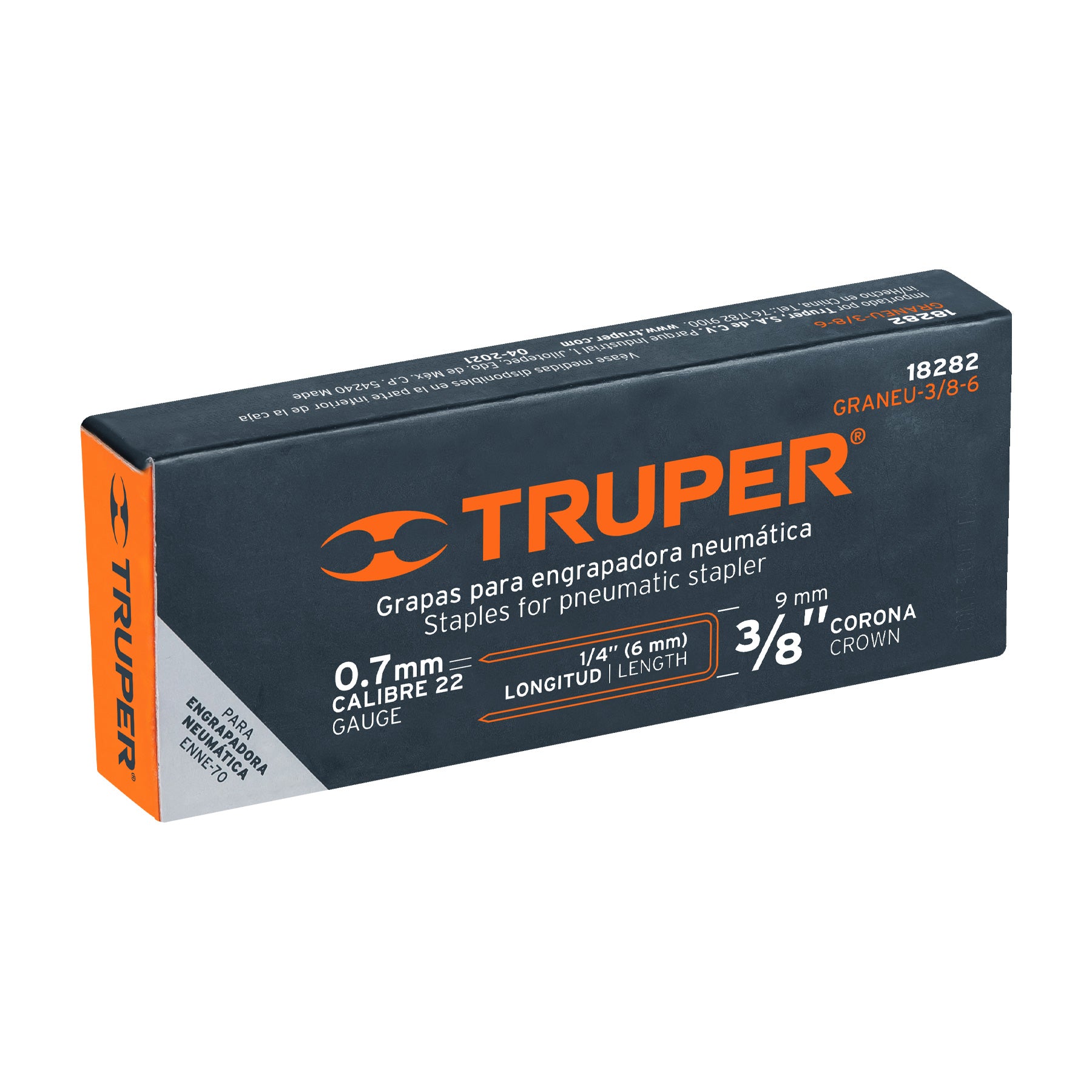 Caja con 5000 grapas corona 3/8" calibre 22, 6mm para ENNE-70